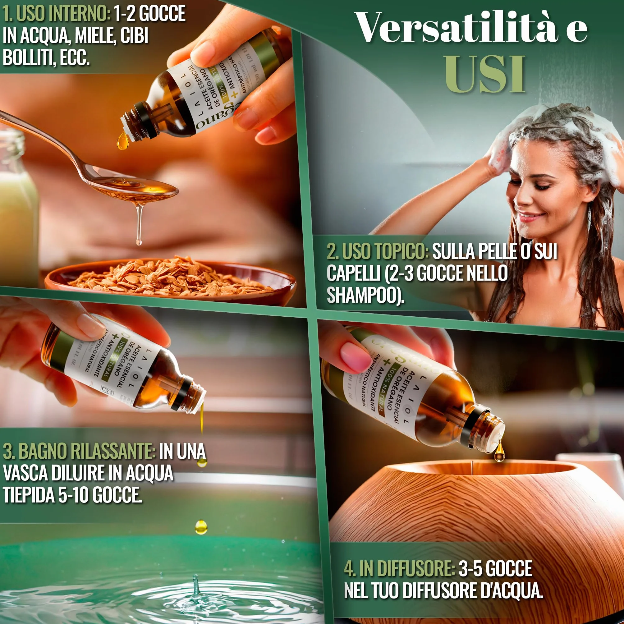 Olio di Origano 30ml Puro – Olio Essenziale Naturale per Uso Alimentare e Terapeutico – Ricco di Carvacrolo