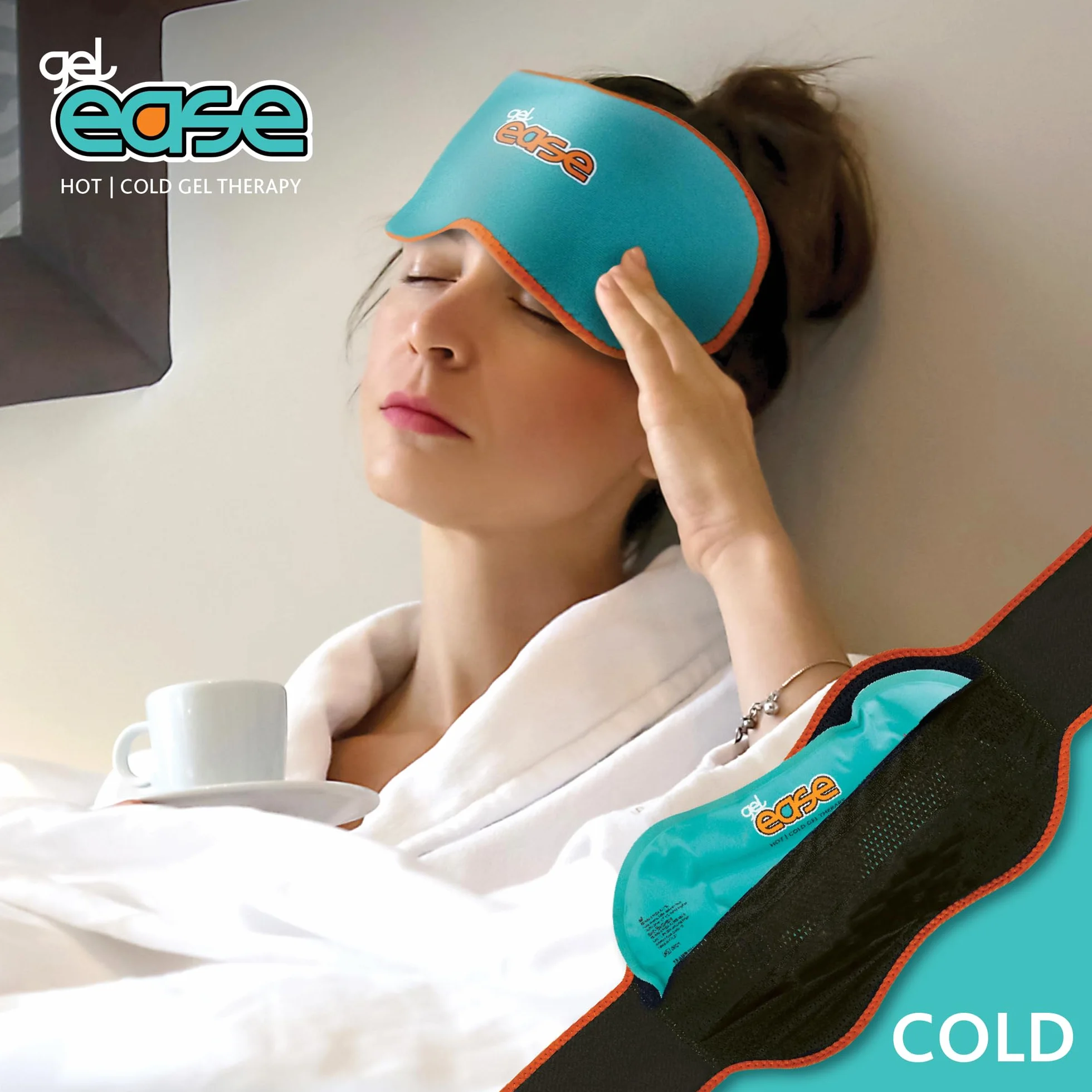 Gel Ease Impacco Gel Caldo e Freddo, Sollievo dal Dolore con Applicazioni Calde e Fredde, Sollievo Lenitivo per Muscoli e Articolazioni, Elimina Gonfiore e Infiammazione, Pacco da 2