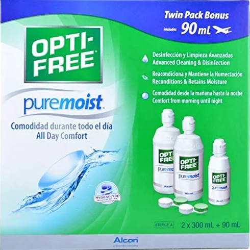 OPTI-FREE PUREMOIST Soluzione disinfettante per lenti a contatto PACK 2X300ML E 1X90ML
