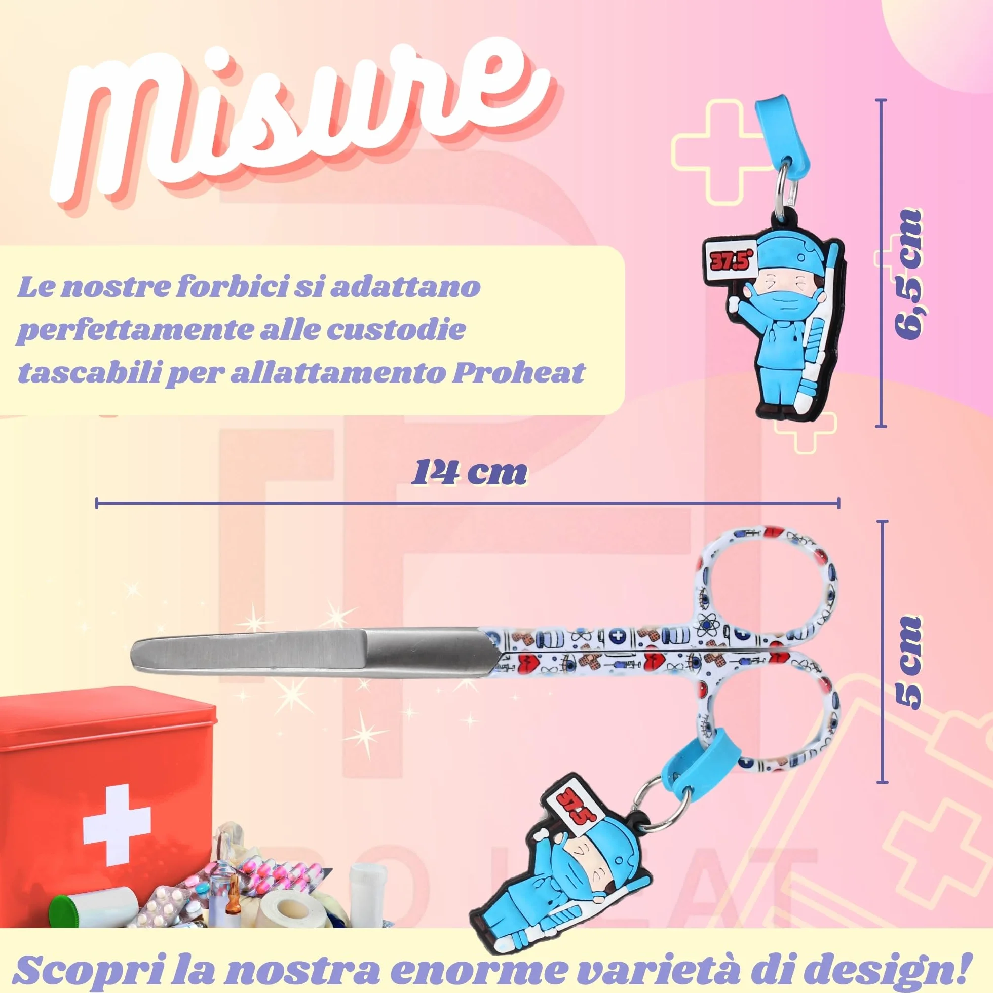 Forbici Infermiere Professionali Dritte per Bendaggio Ph Pro Heat