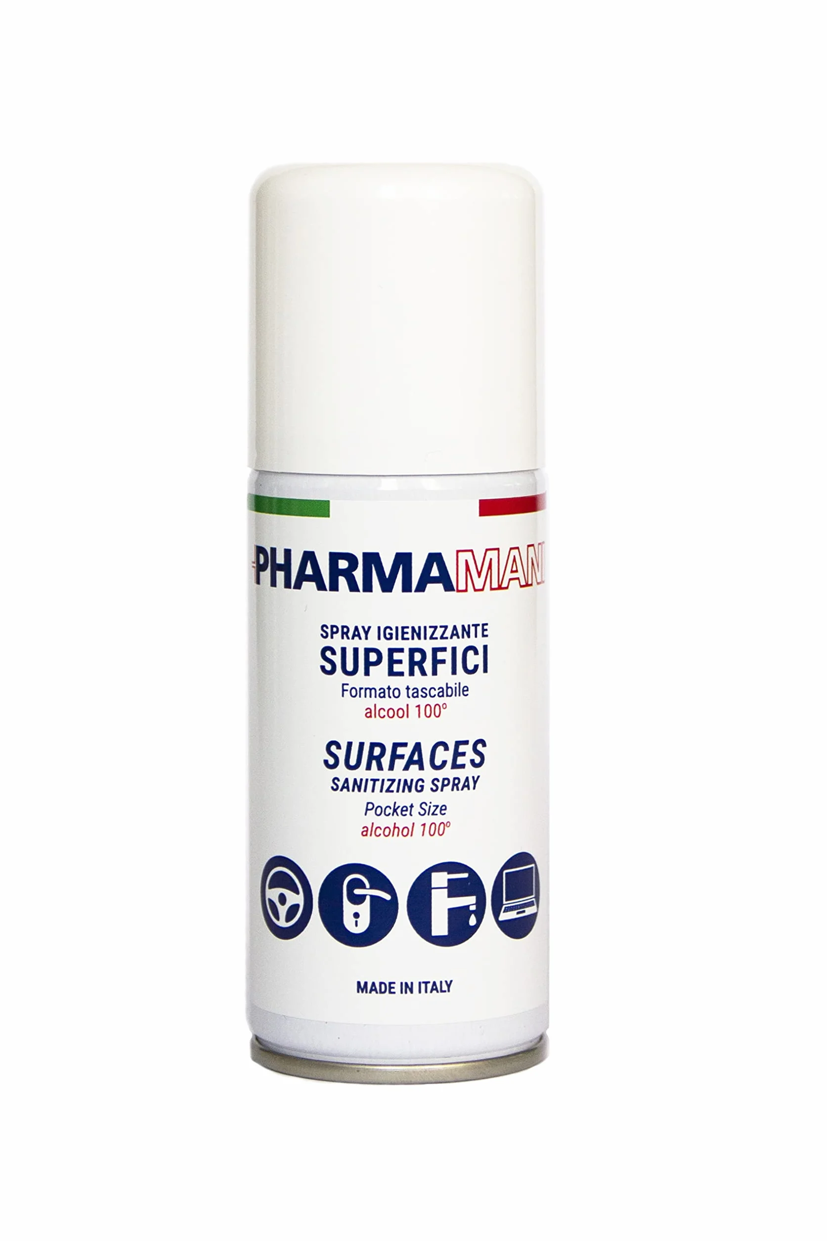 Pharmamani Spray Igienizzante Superfici Tascabile 100 ml Alcool Efficacia Immediata