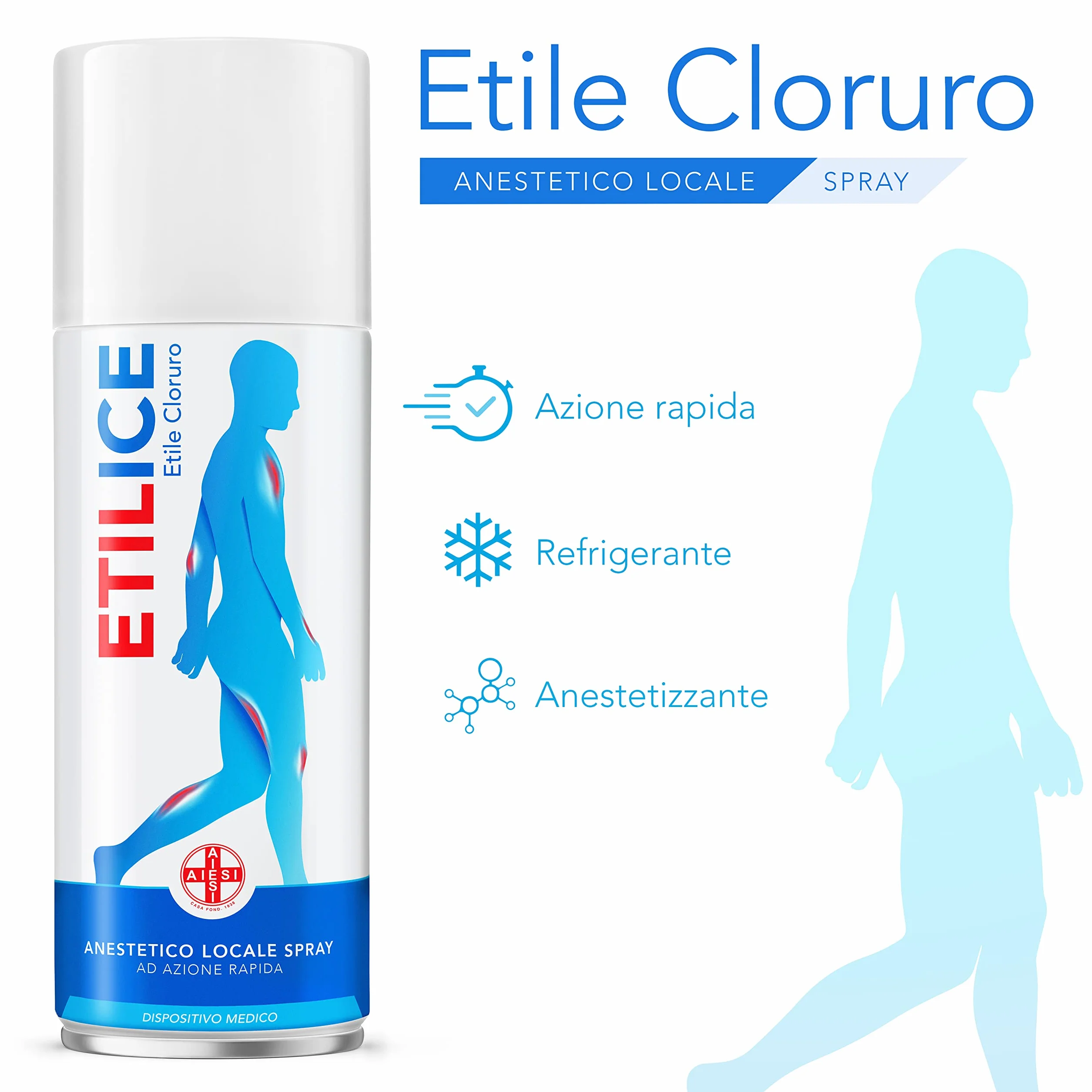 Dr. Henning AIESI Etile Cloruro Spray 10x175 ml Ghiaccio spray anestetico istantaneo Made in Germany