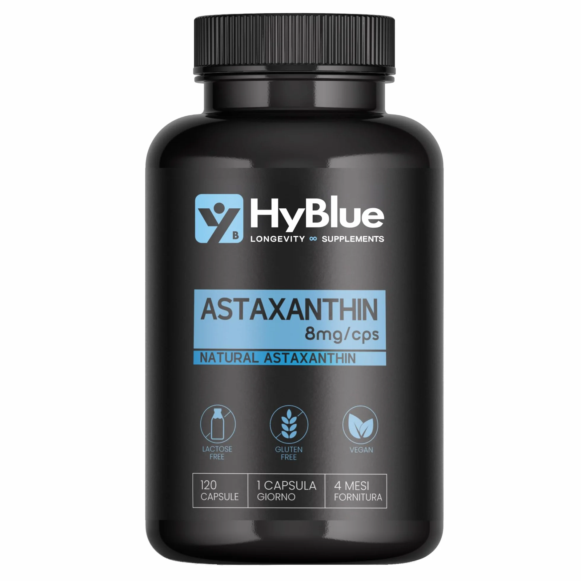 Astaxantina Naturale 8 mg 120 Capsule Pura Alto Dosaggio Antiossidante Integratore Sport Recupero Protezione Cellulare