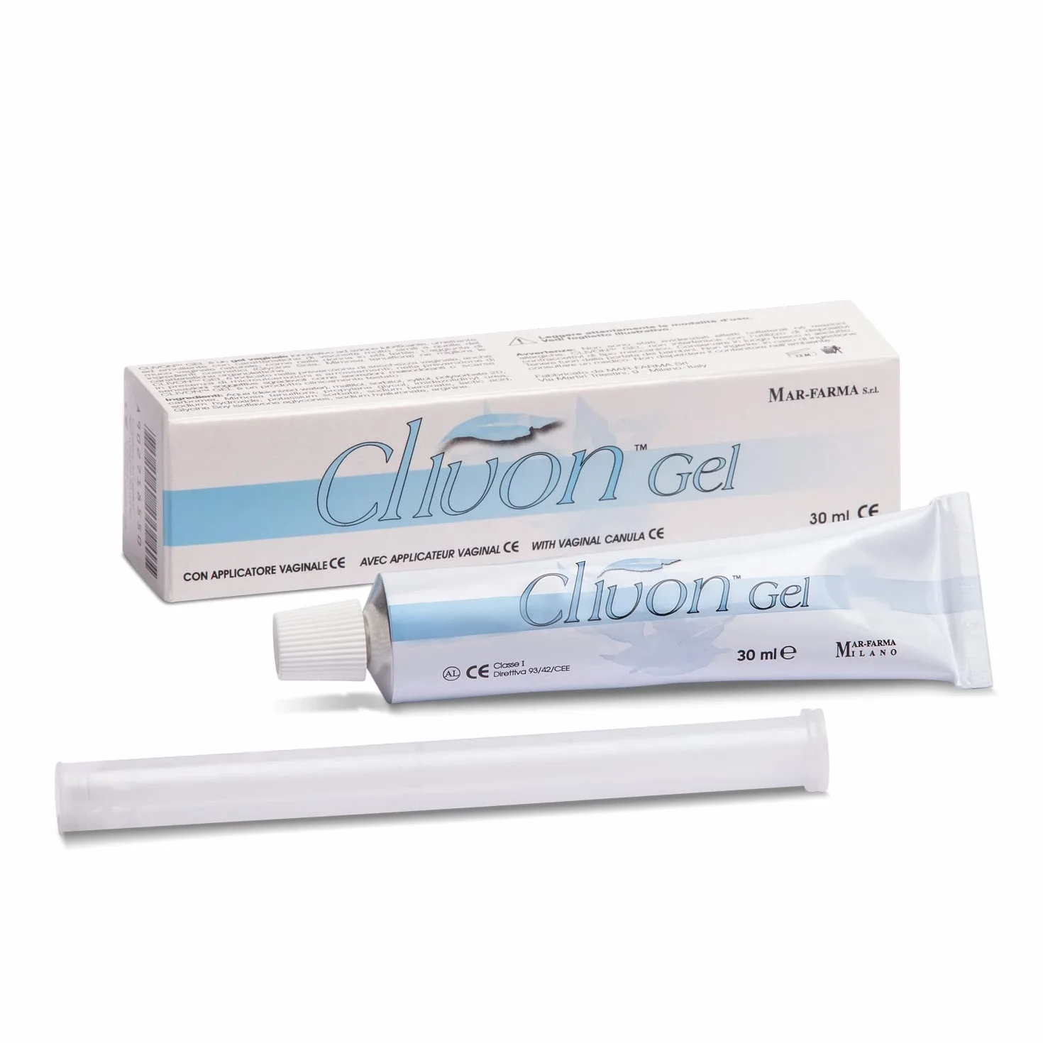 Clivon Gel - Gel Vaginale Utile in caso di Secchezza Vaginale - Proprietà Lenitive e Umettanti - Tubo da 30 ml, con Applicatore Incluso