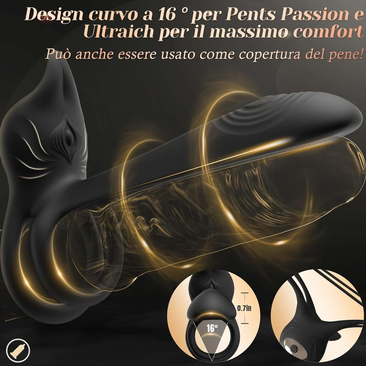 Cacuola Anello Vibrante per Lei e Lui Sex Toys Uomo, 10 Modalità Sexytoysys Uomo Coppia, Vibratore per Uomo con Telecomando, Stimolatore per Clitoride, Anello per Pene da Uomo, Anello Pene Lui Sex Toy