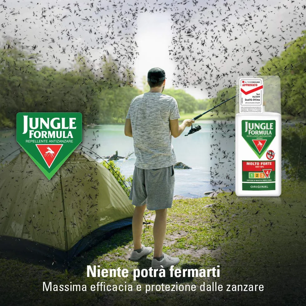 JUNGLE FORMULA Molto Forte Spray Antizanzare 9 ore Protezione 2x75 ml