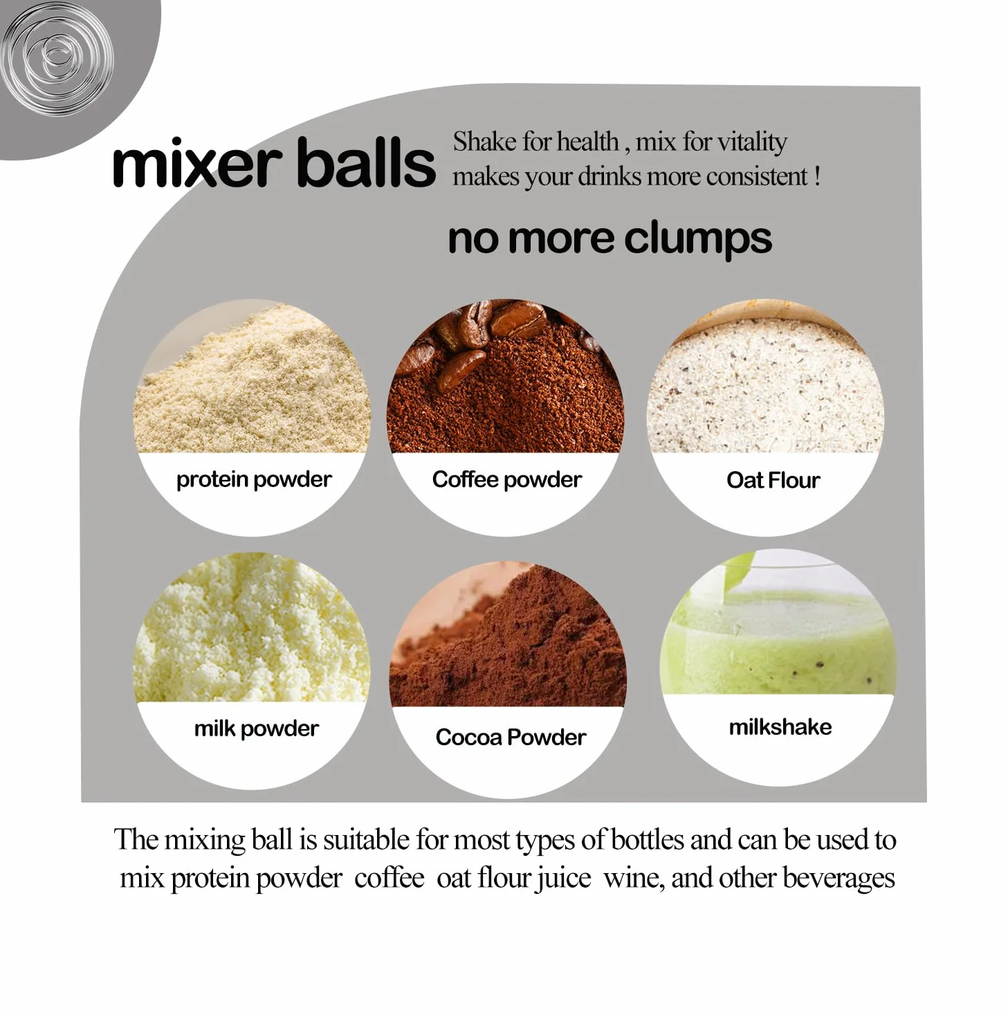 4 Pz Piccolo Miscelatore Sfera In Acciaio Inox,Imballaggio Portatile In Alluminio,Miscelatore Metallo Molla Per Bottiglia Tazza,Protein Shaker Sfera,shaker Per Proteine(3,1 * 2,8 cm)