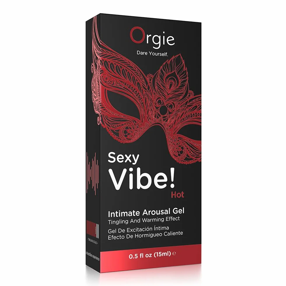 Orgie Sexy Vibe Hot Kissable Arousal Gel - Effetto formicolio e riscaldamento al gusto di fragola - 15 ml