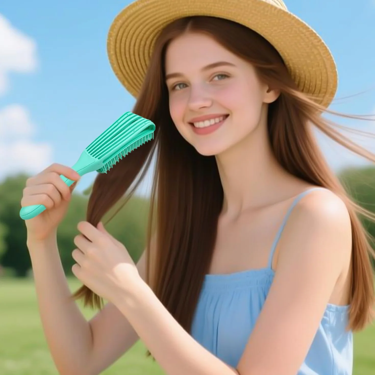 Pettini Per Parrucchieri, Pettine Per Massaggio Polpo, Pettine Per Arricciatura Impermeabile Portatile (Rosa, Verde)