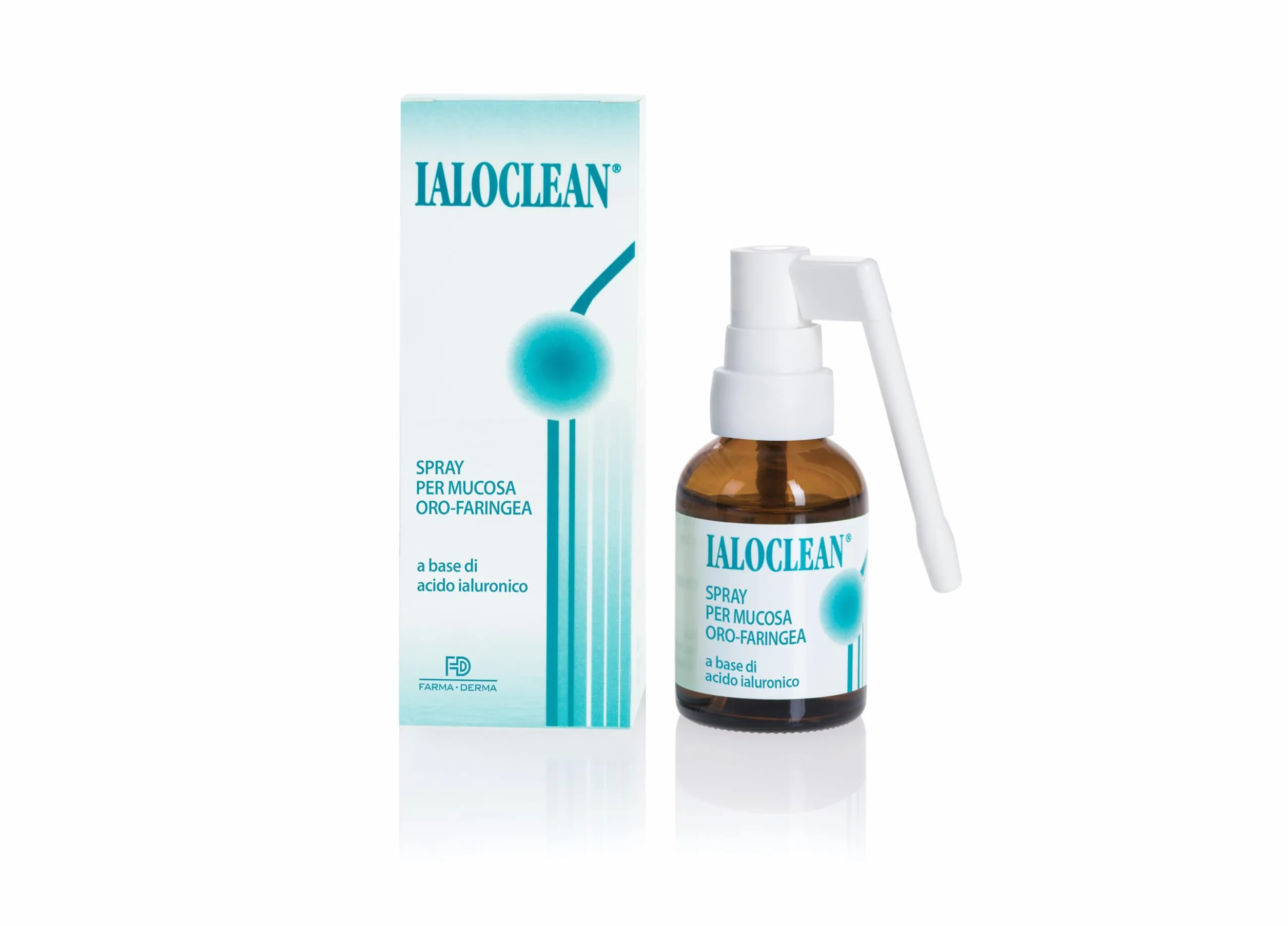 FARMA-DERMA Ialoclean Spray per Mucosa Oro-Faringea 30ml a Base di Acido Ialuronico | Spray Gola | Idratante, Lubrificante e Emolliente | Coadiuvante delle Affezioni delle Vie Respiratorie