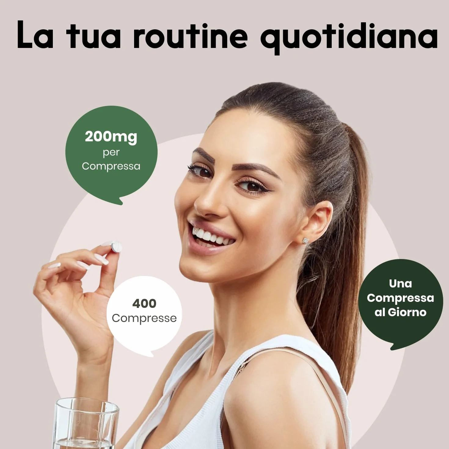 Caffeina Pura 400 Compresse 200 mg Alto Dosaggio Vegano Integratore