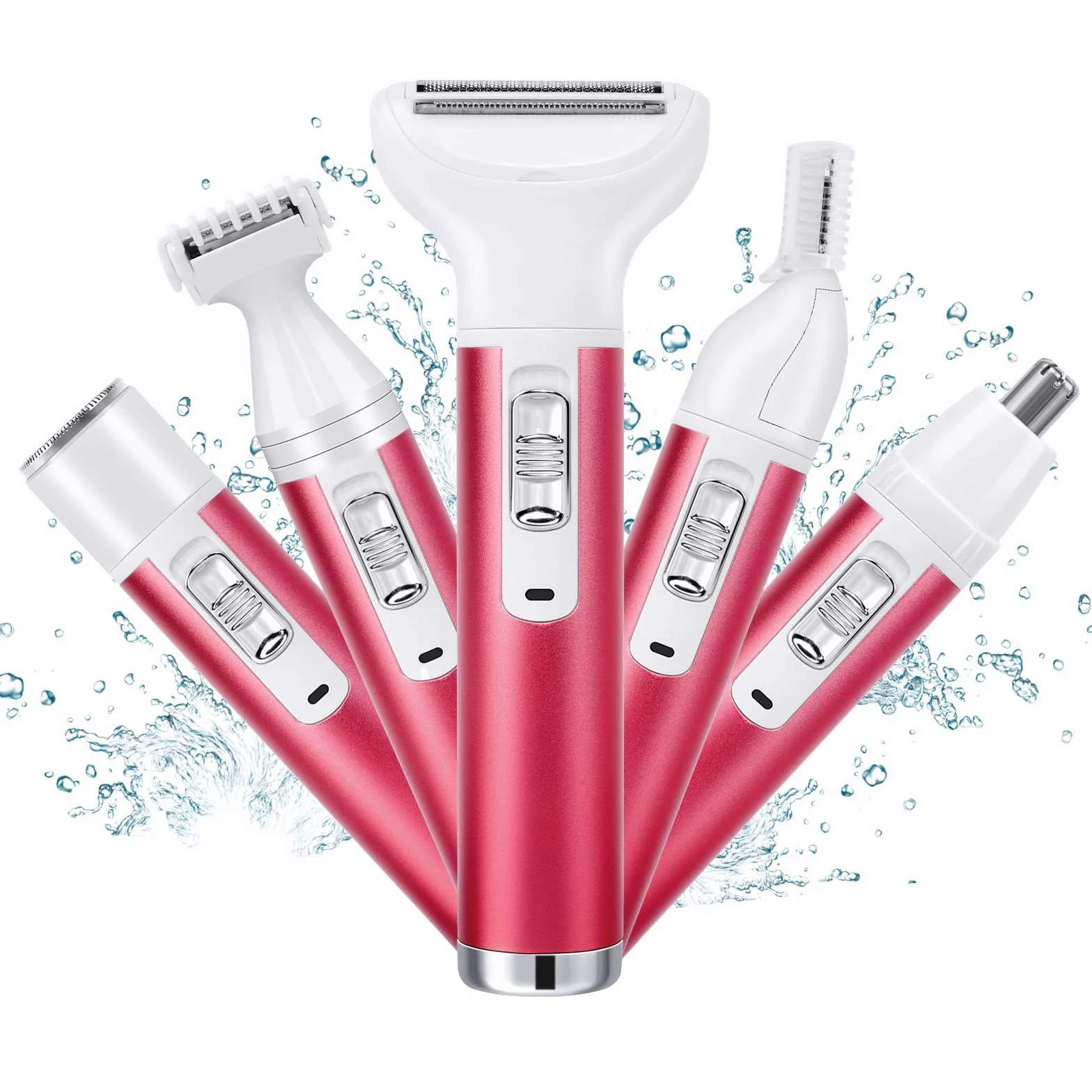 ACWOO Rasoio Elettrico Donna, 5 in 1 Indolore, Senza Fili, Multifunzione a Secco e Bagnato per Una Rasatura Delicata e Accurata, Impermeabile