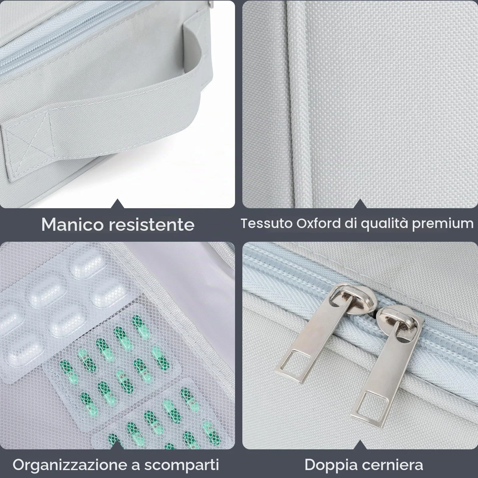 AiQInu Borsa Pronto Soccorso Viaggio 2 Pezzi Impermeabile Kit Medico Vuota Alta Capacità Portatile