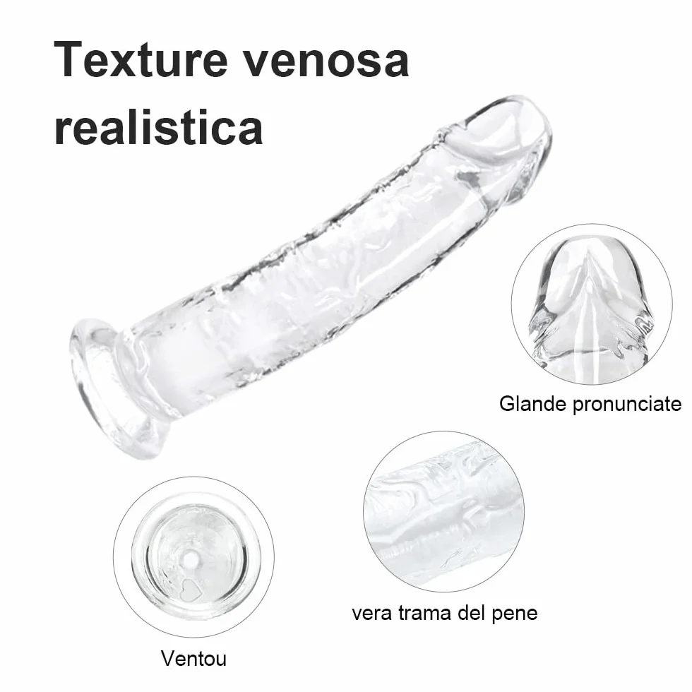 Piccolo dildo per donne, 18 cm, morbido e realistico, giocattolo sessuale per principianti, gelatina, con tettarella per coppie, adulti e giochi erotici