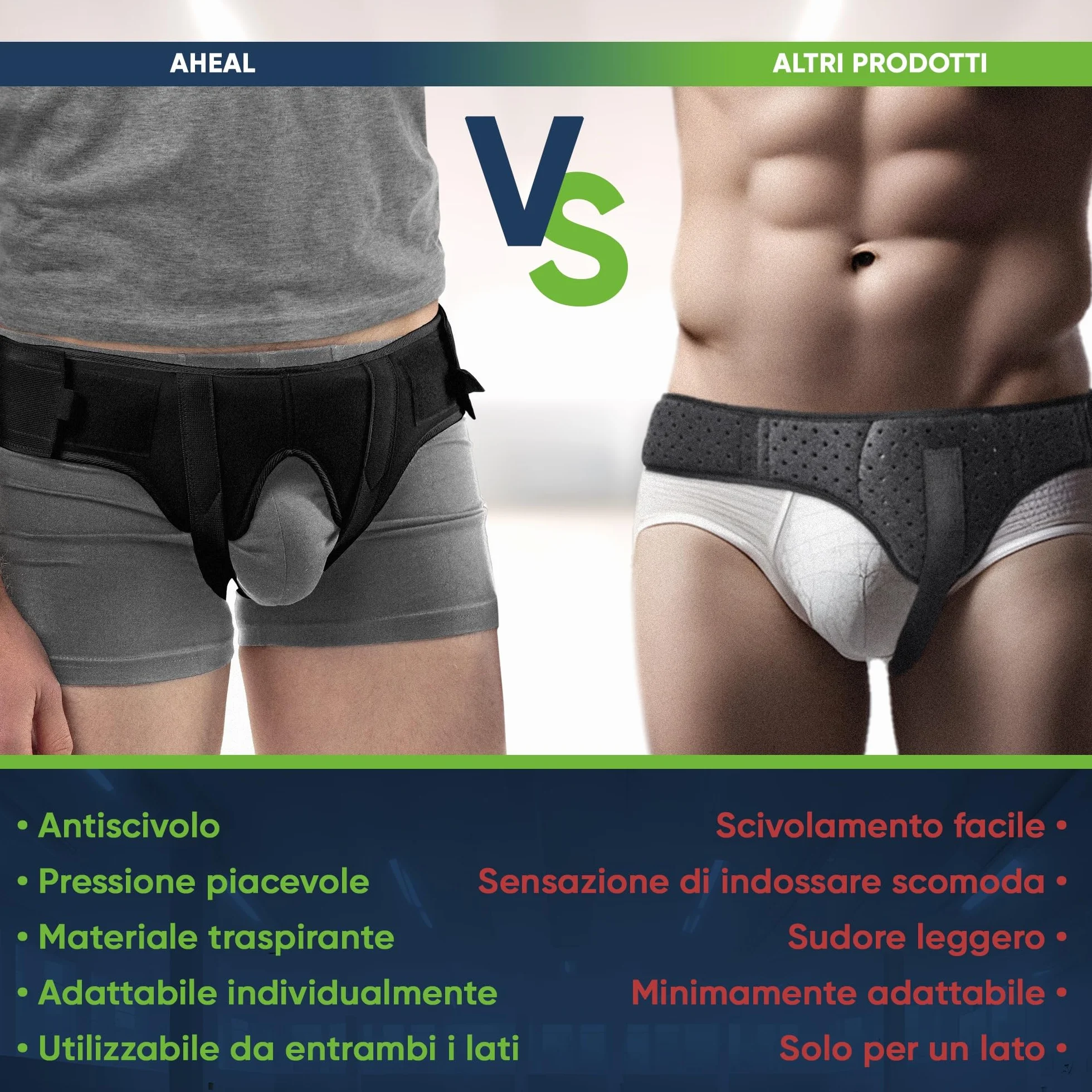 aHeal Mutande per ernia inguinale uomo - Slip ernia inguinale uomo con cintura ernia inguinale uomo - Cinto ernia inguinale uomo per sollievo dal dolore - 2: 89.5-97 CM; 35-38.1", Nero