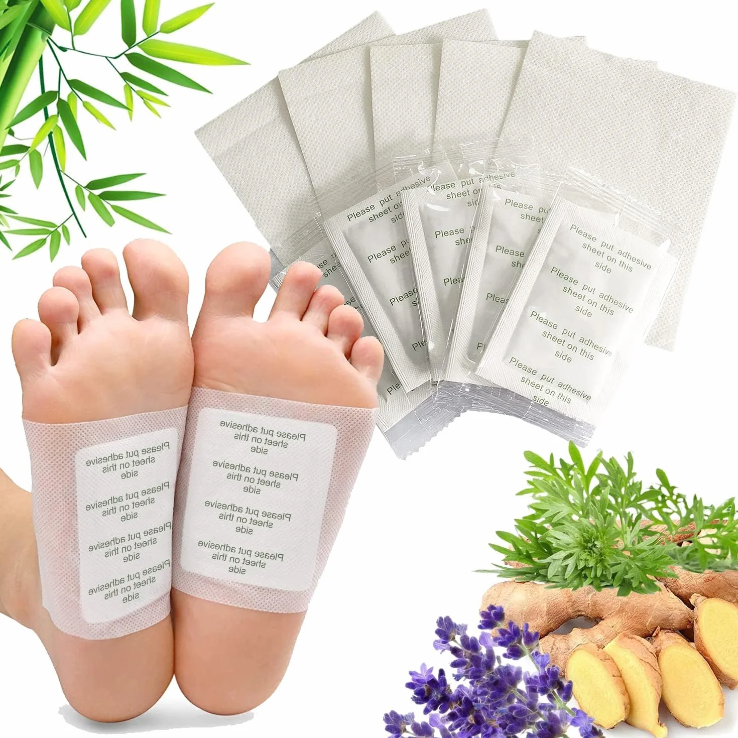 Cerotti Detox Piedi 100 Pezzi, Patch Rimuovere Tossine, Migliorano Circolazione e Sonno