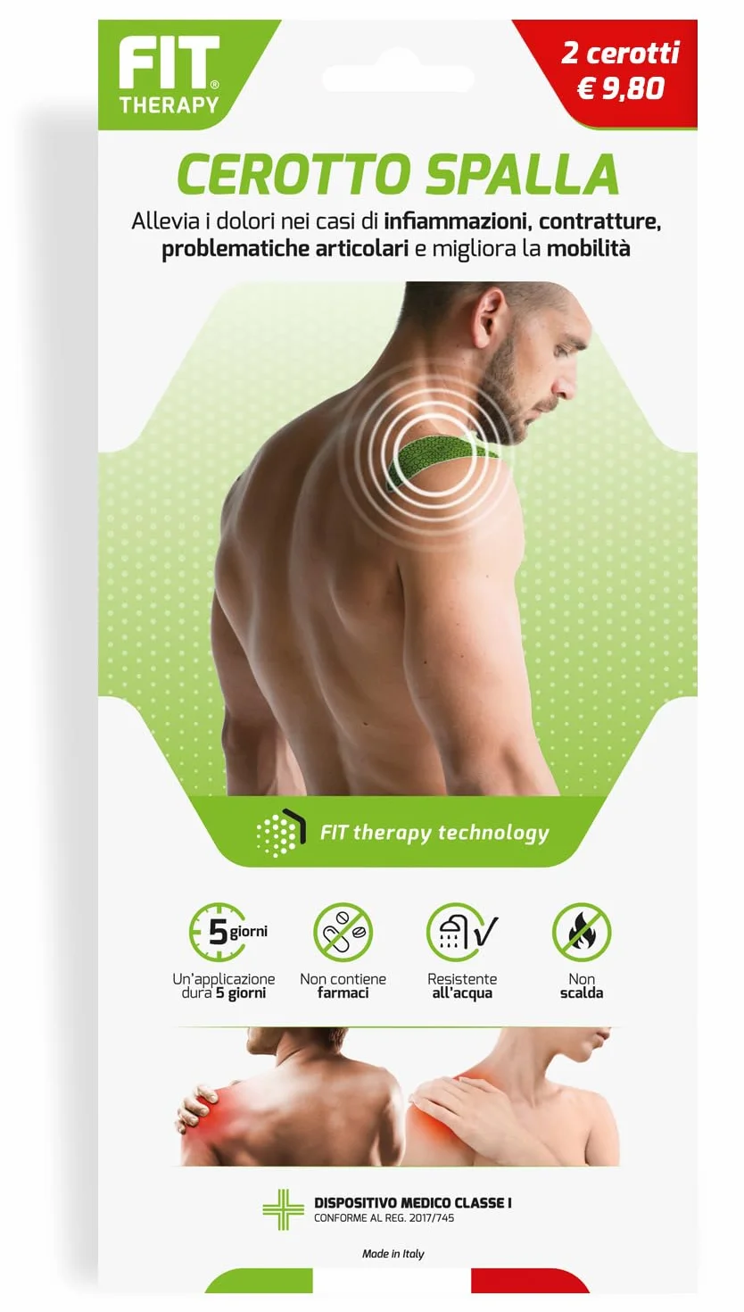Cerotti Antidolorifici Antinfiammatori Spalla FIT Therapy 5 Giorni Impermeabile Senza Farmaci (2 Cerotti)