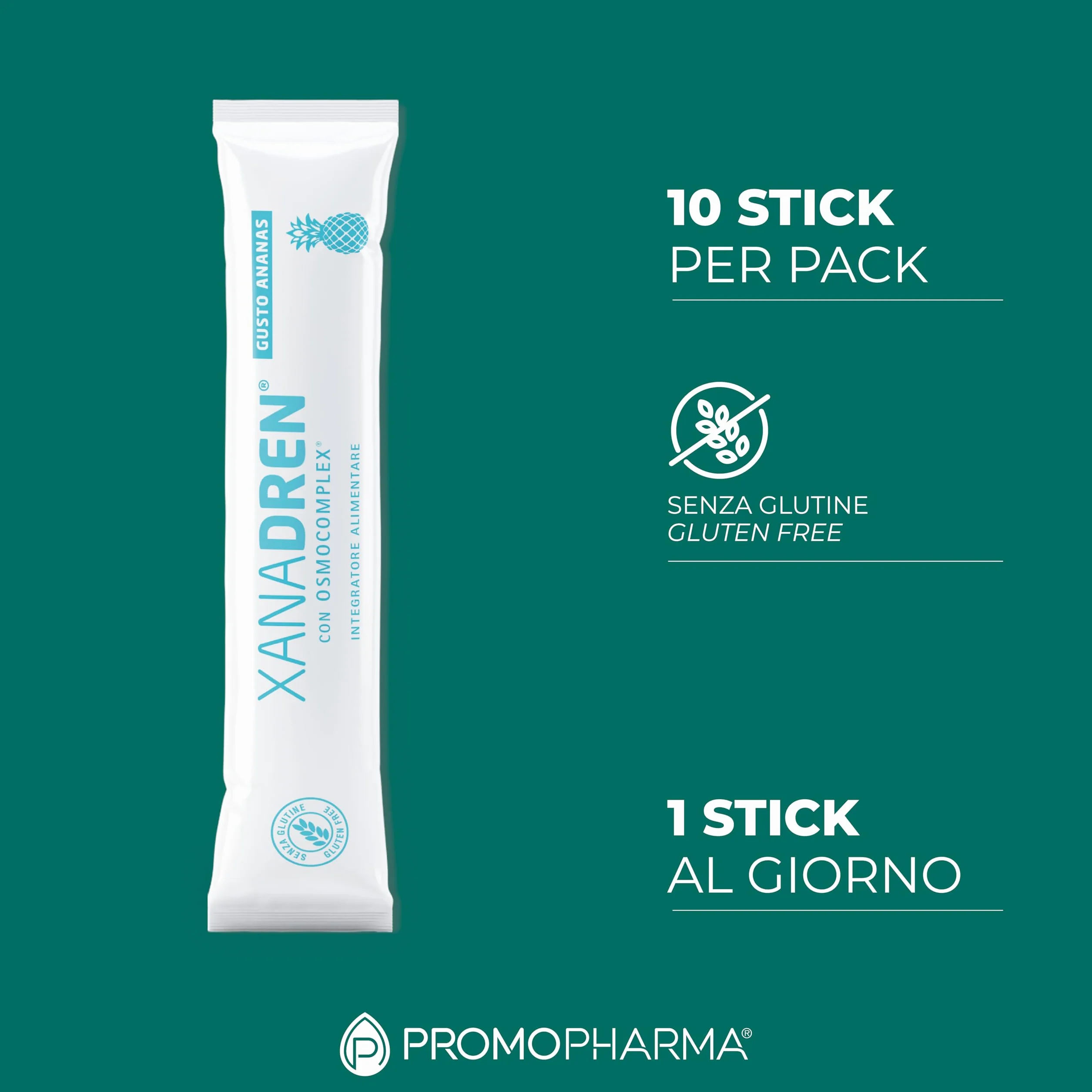 Xanadren MD Integratore Alimentare Betulla Pilosella Equiseto Ortica Drenante Diuresi Ananas 10 Stick 15 ml