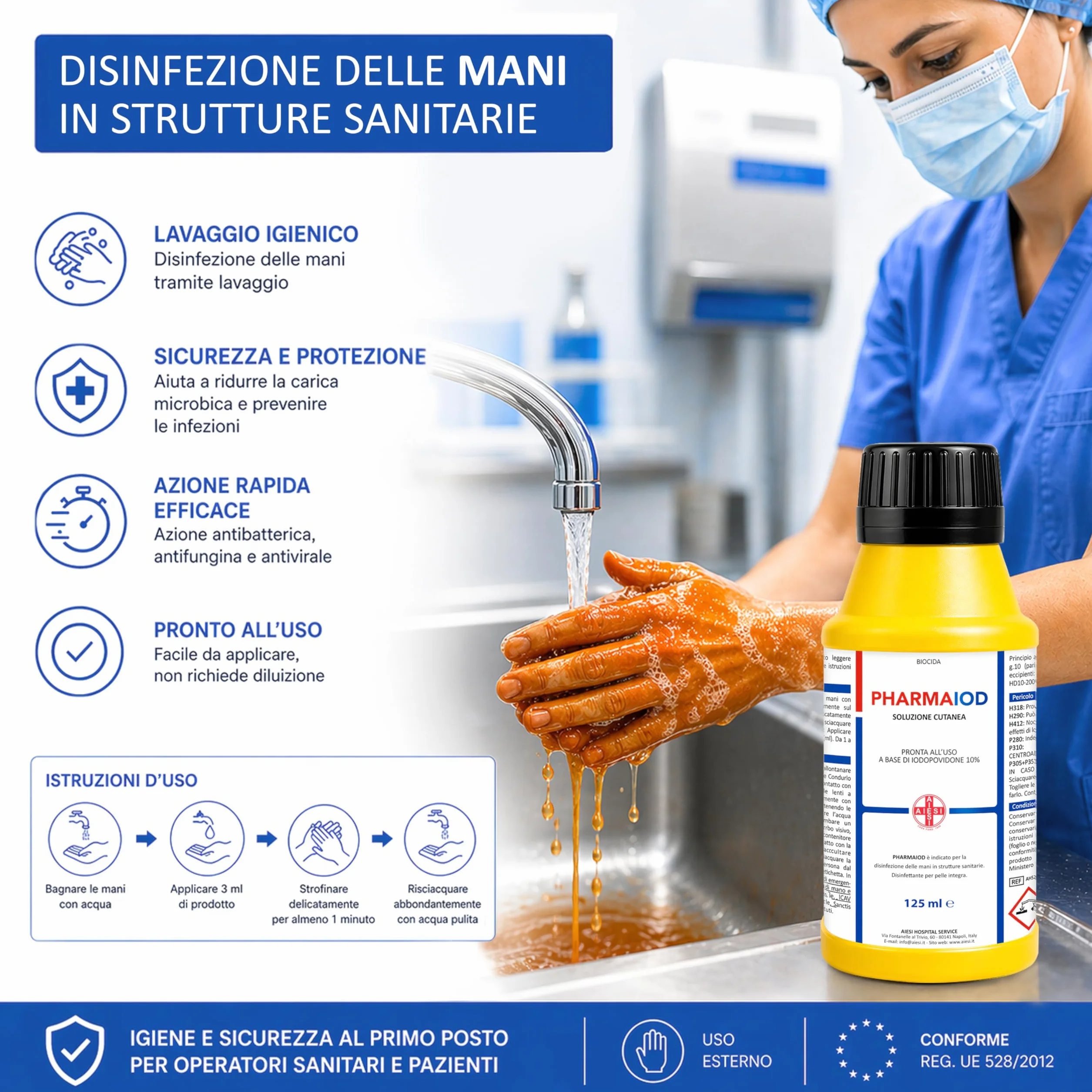 AIESI Disinfettante Iodopovidone 10% 125 ml PHARMAIOD
