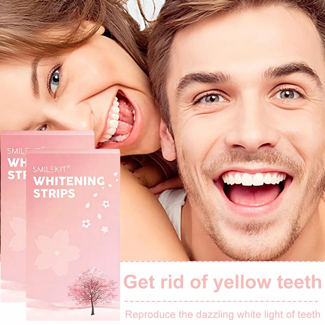 14pcs Sbiancante Denti Strisce Sbiancanti Denti, Elimina Macchie di Caffè, Vino e Tabacco