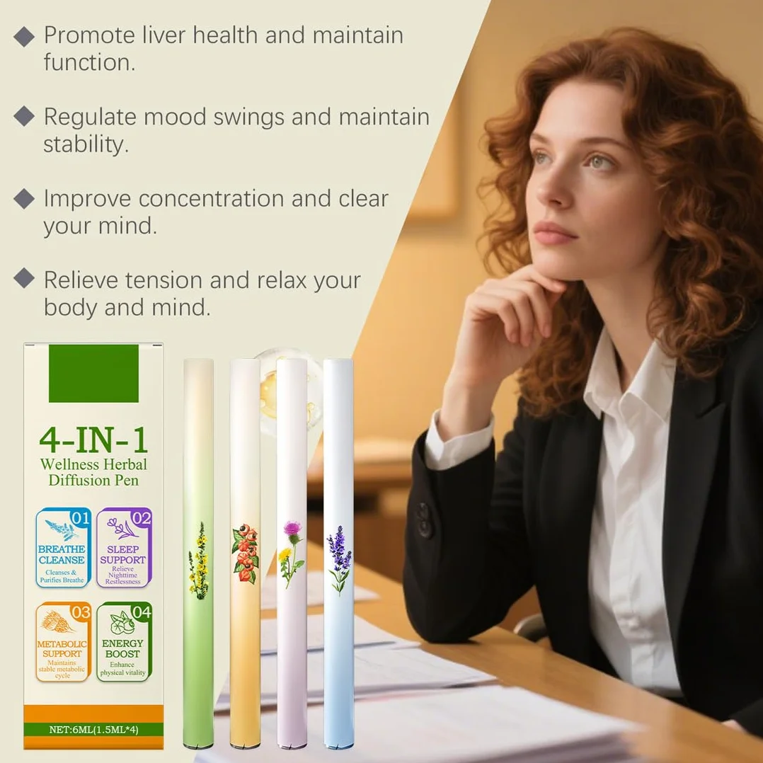 Set Da 4 Pezzi Diffusore Di Erbe Aromatiche Con Verbasco, Profumo Di Lavanda Timo e Menta Per La Pulizia Dei Polmoni, Rinfrescante Comfort Della Bocca