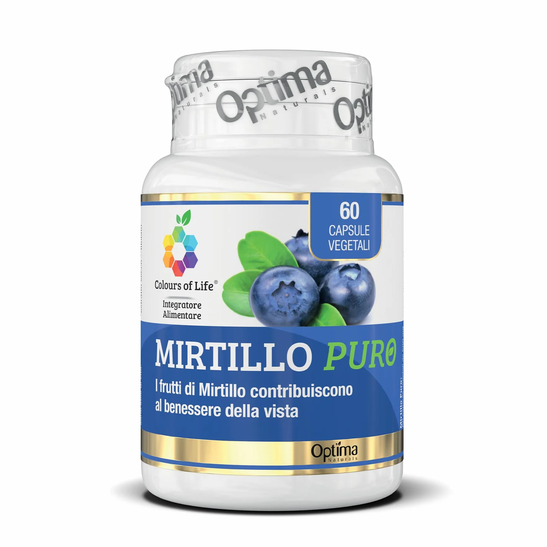 Colours of Life Mirtillo Puro Integratore Mirtillo Nero 60 Capsule Vegetali Benessere Vista
