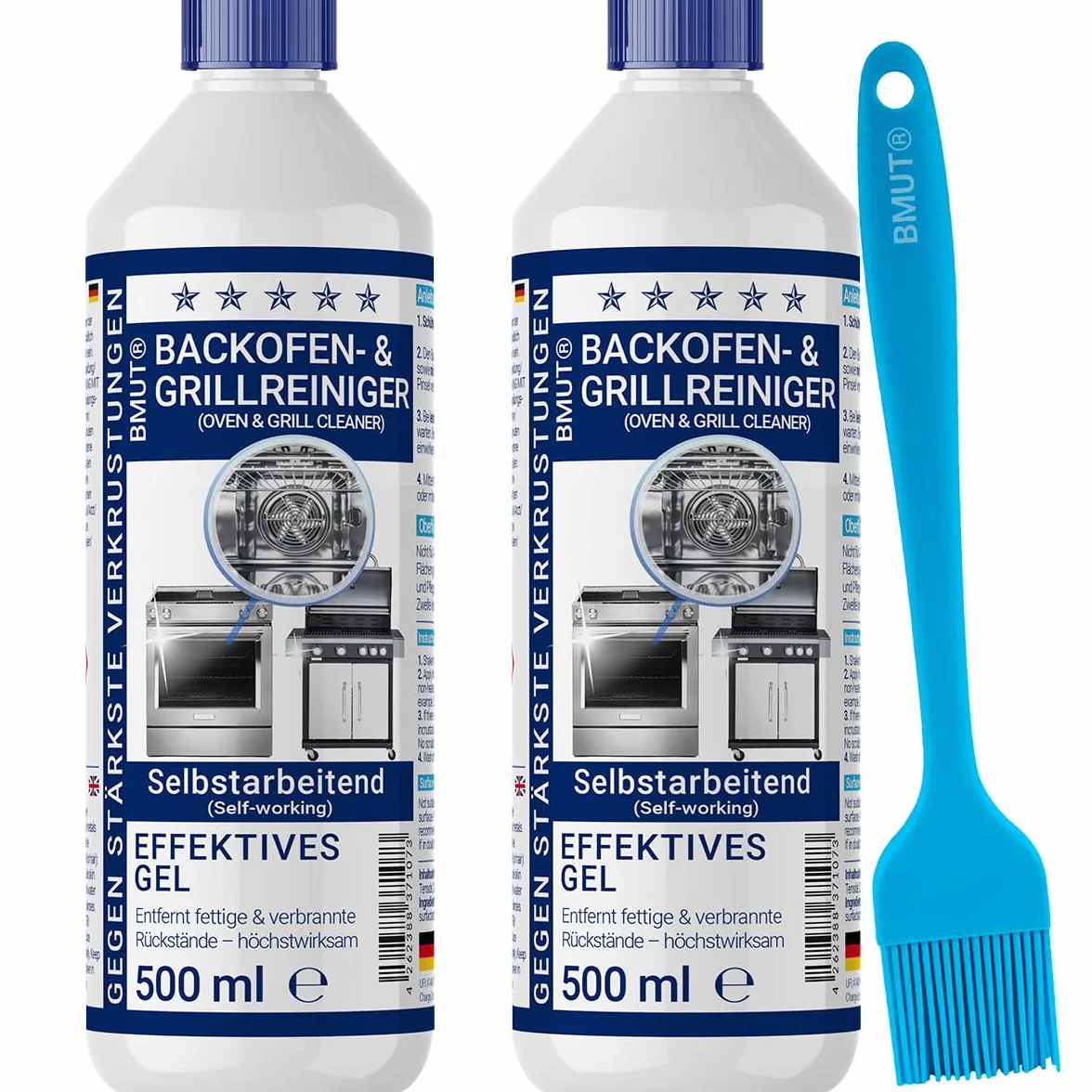 Detergente per forno extra forte 1000ml gel pasta con pennello autopulente 2x500ml