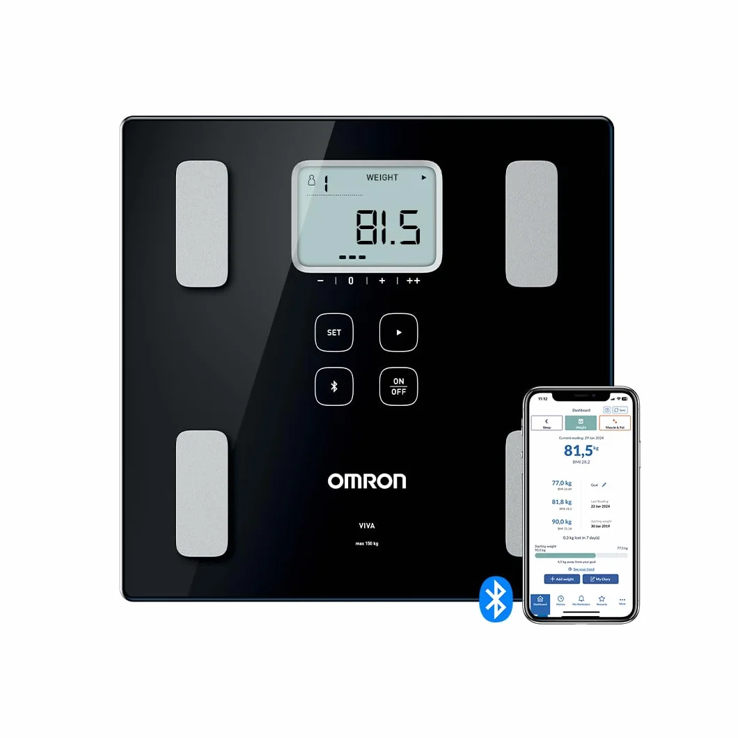 OMRON VIVA bilancia pesapersone digitale Bluetooth grasso viscerale muscoli metabolismo BMI