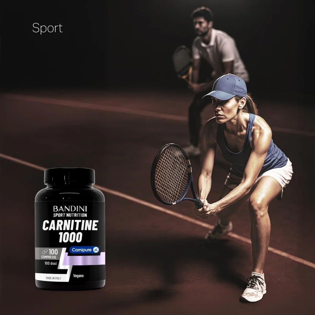 Bandini® L CARNITINA 1000 | 100 Compresse con Carnipure® (100 dosi, 100 giorni) | Integratore con L-Carnitina Tartrato Vegan | Carnitine Pura per Atleti e Sportivi - Energia, Resistenza e Recupero