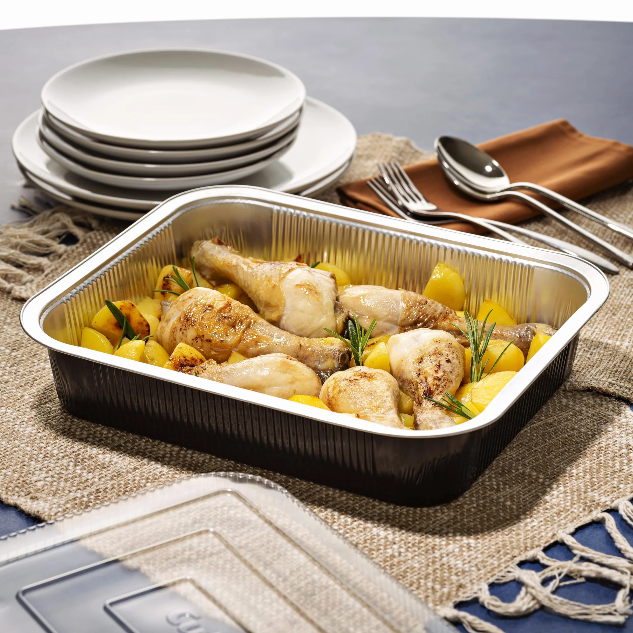 Vaschette alluminio 8 porzioni cm32x26xh6 monouso forno microonde 10 pezzi