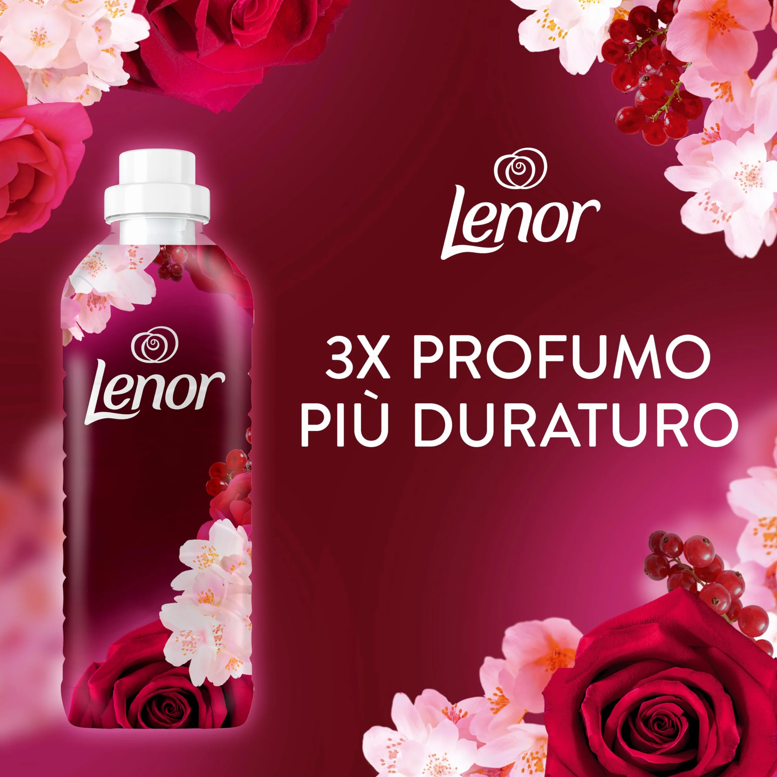 Lenor Ammorbidente Lavatrice Concentrato 216 Lavaggi (27x8), Gelsomino Scarlatto E Rose De Mai, Freschezza Che Dura 3 Volte Più A Lungo Con Tecnologia Olii Profumati