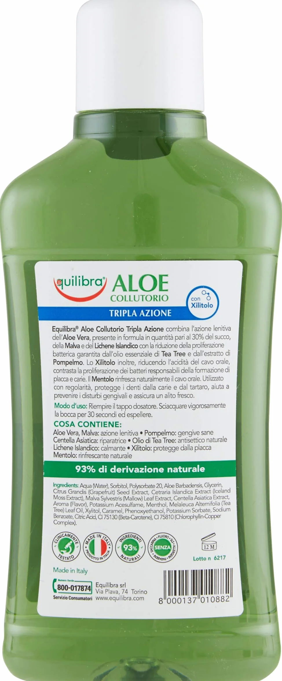 equilibra Igiene Dentale Aloe Collutorio Multiattivo 500 ml