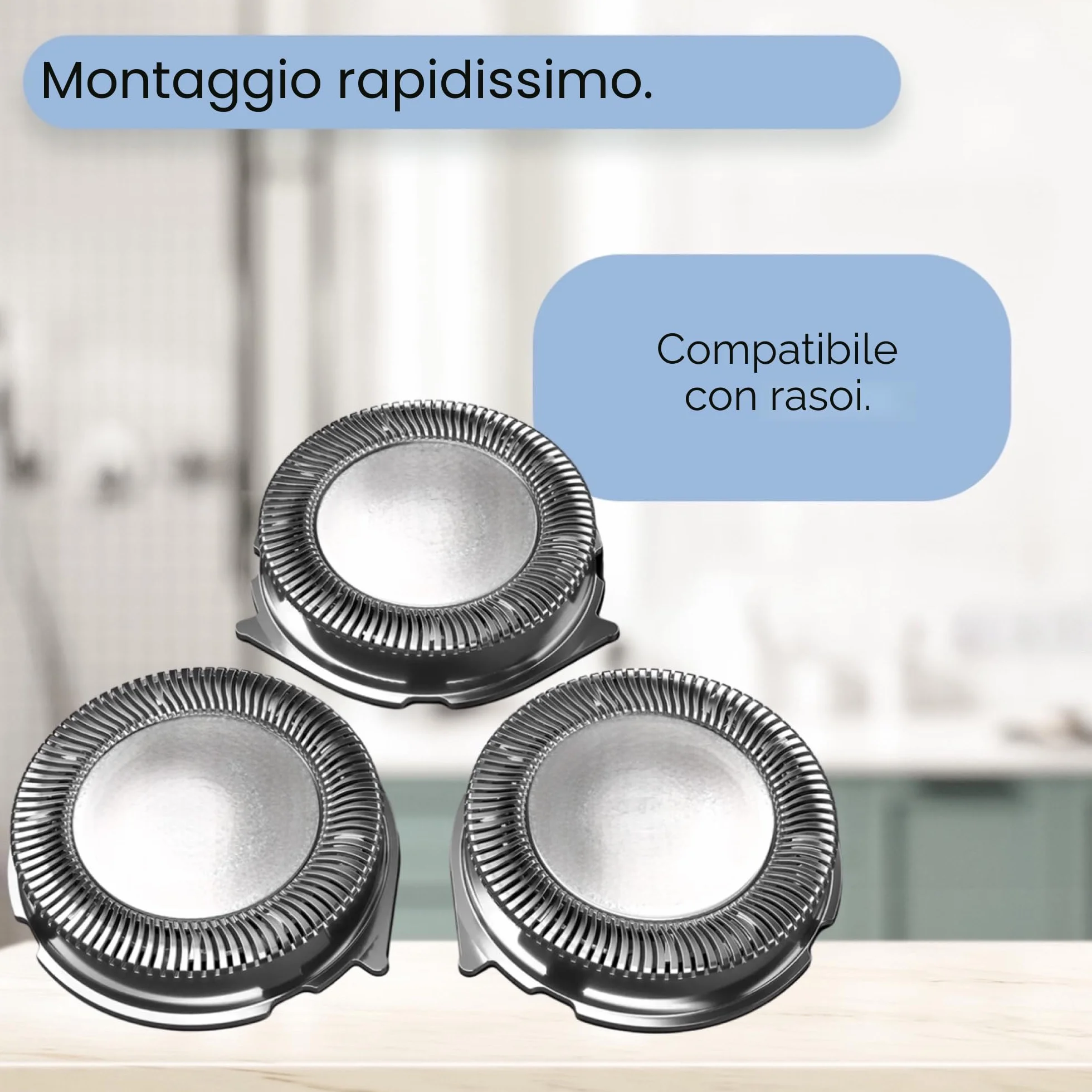 SH30 Testina compatibile con Philips Serie 3000, 1000, Star Wars, Aquatouch, sistema di rotazione a 360°, facile da pulire (3 unità)
