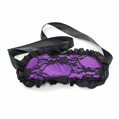 BONDAGERIE® Mascherina per dormire in raso e pizzo Viola