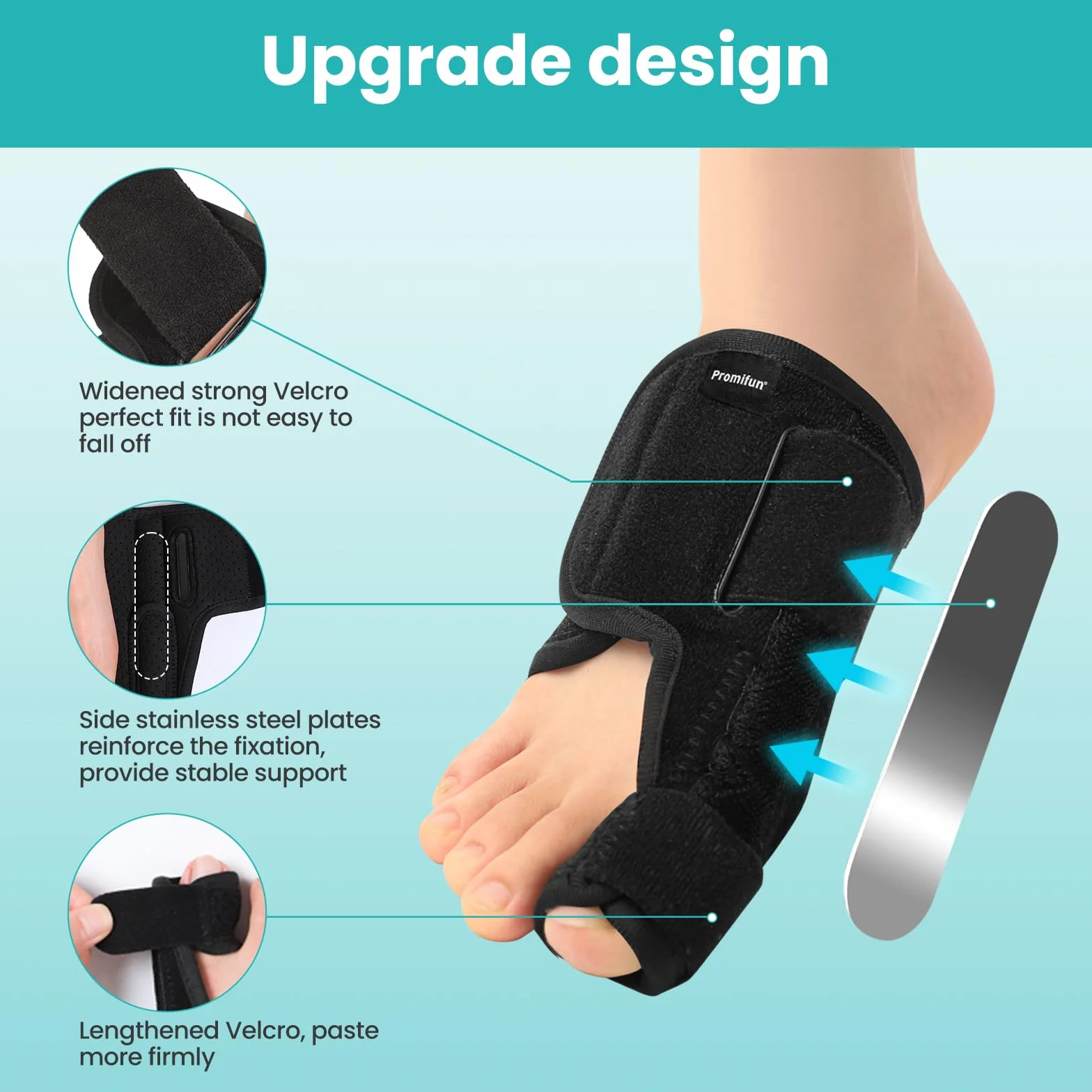 Promifun Toe Splint for Broken Toes – Big Toe Splint Support Brace for Women & Men – Bunion Corrector – 1 Pair
