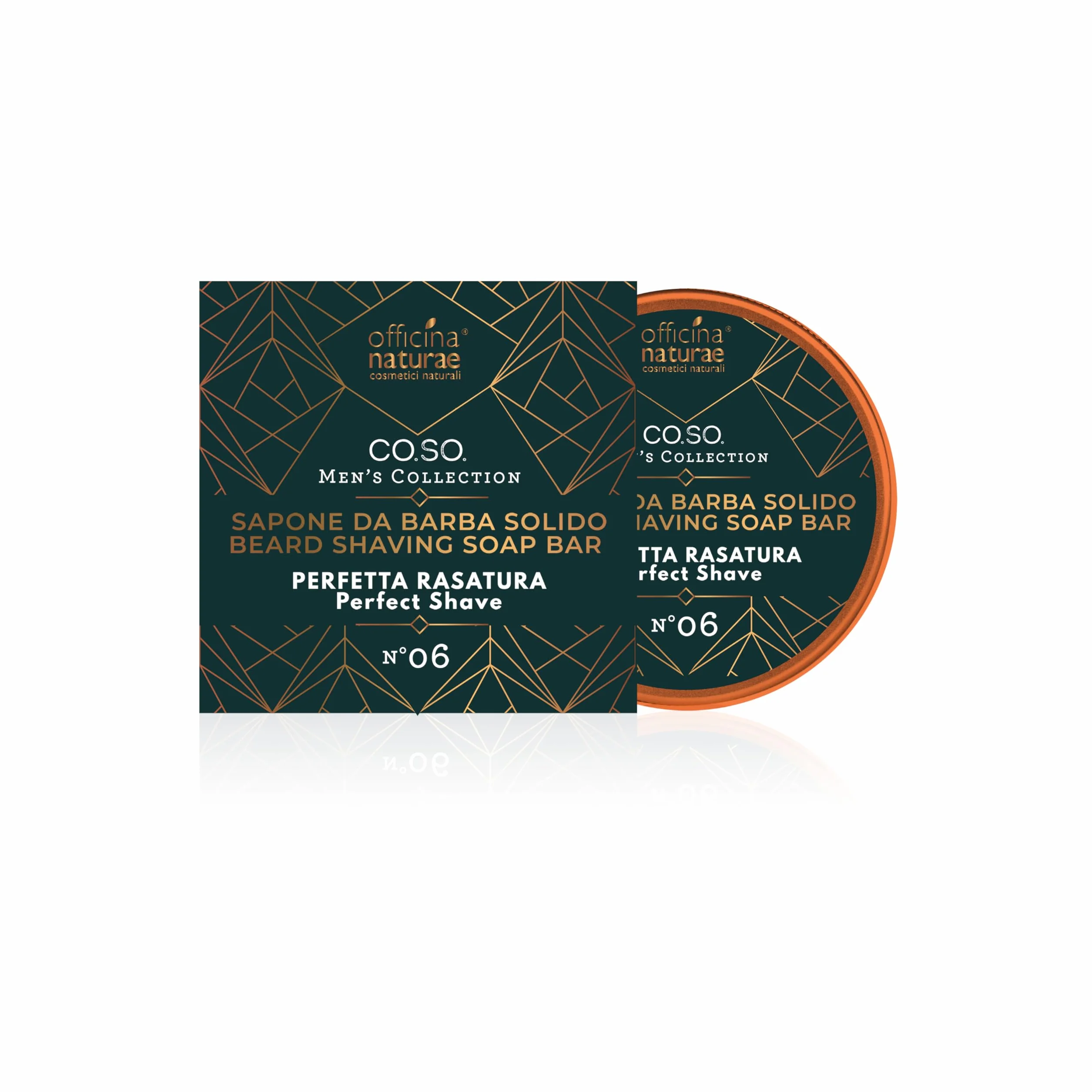 Officina Naturae | Sapone da Barba Solido N°06, Rasatura Naturale, Pelle Morbida e Liscia, 50g