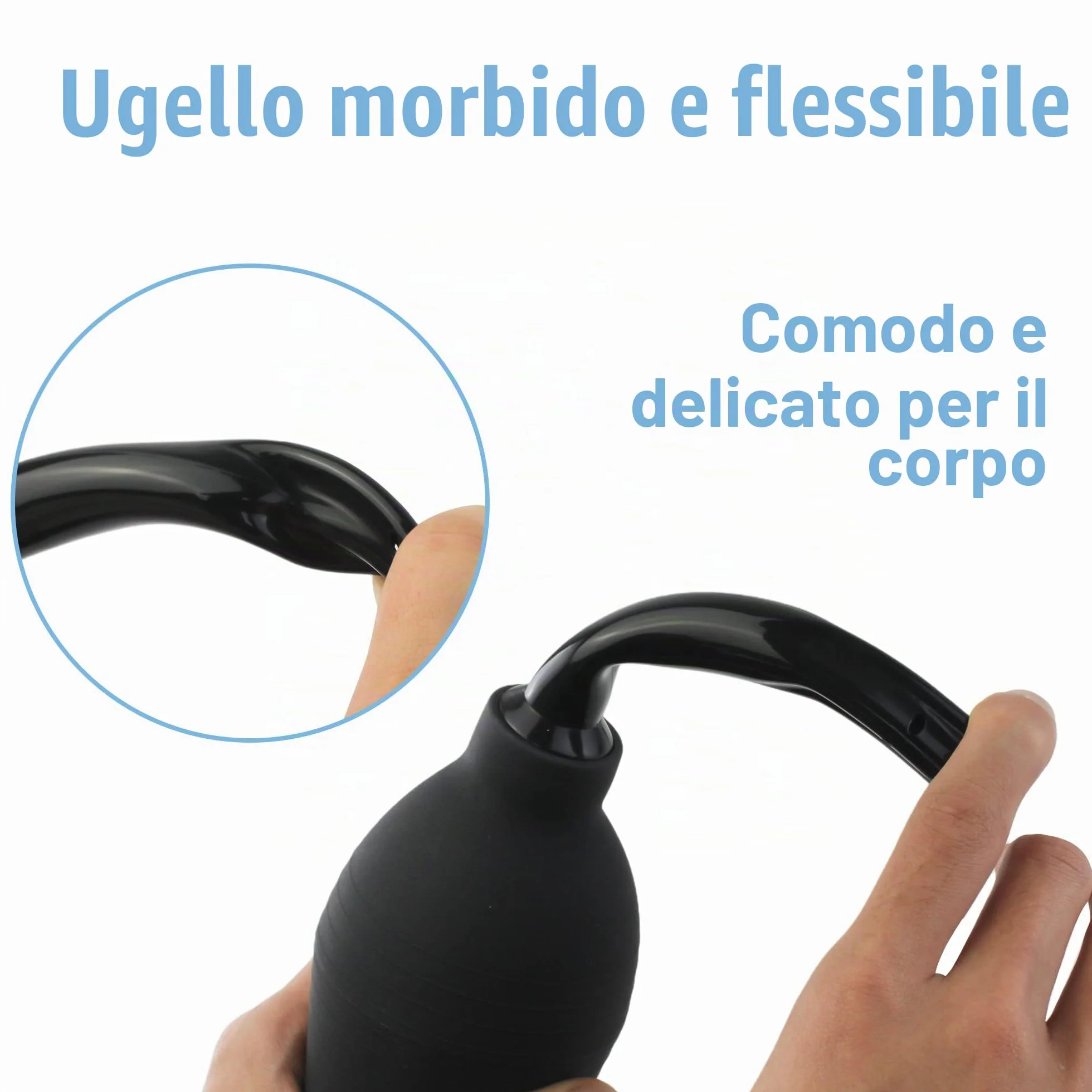 TopQuaFocus 294ml Lampadina per clistere Doccia anale Caffè per clistere per uomo Donna Pulizia punte 4,8' (nero)