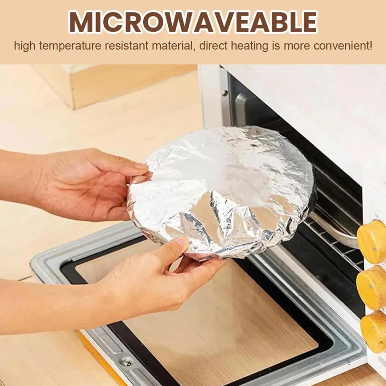 50 pezzi Repeatable Aluminum Foil Film Insulation Cover, sacchetti termici salvafreschezza in alluminio, pellicola elastica trasparente con elastico, copertura resistente al calore per alimenti e