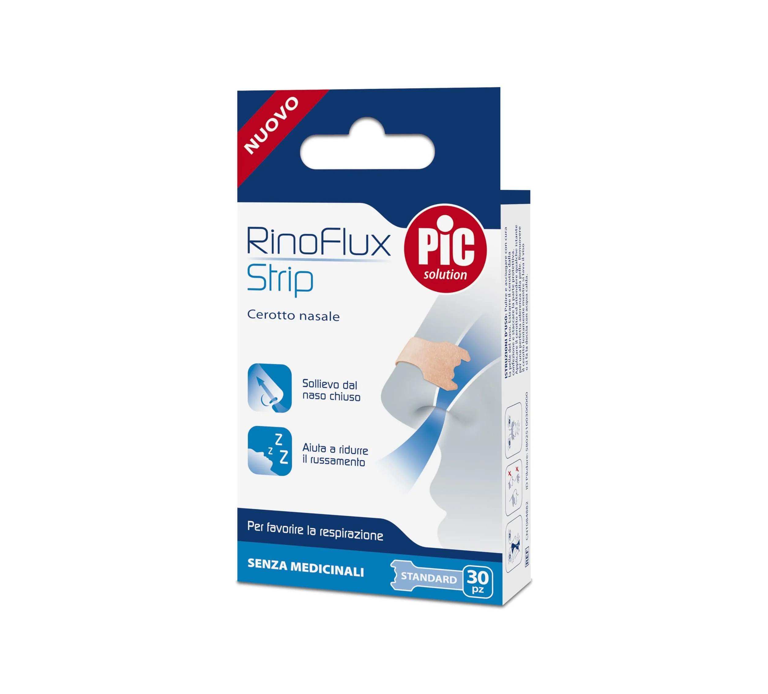 Pic Solution RinoFlux Strip Cerotti Nasali Respira bene 30 Pezzi