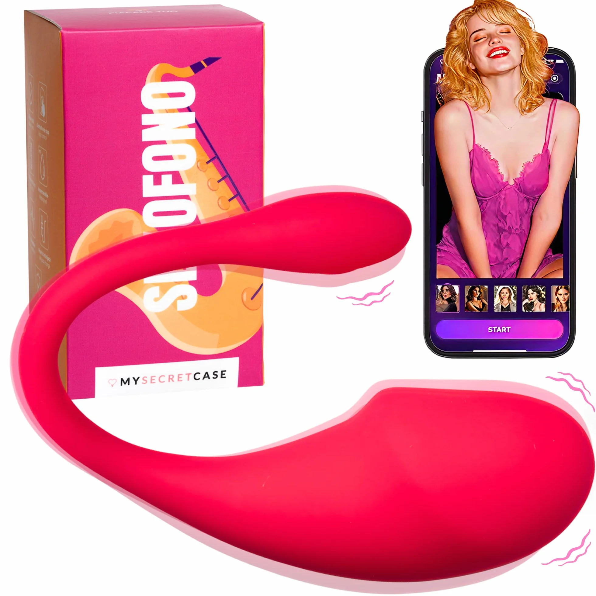 MySecretCase Ovetto Vibrante con Telecomando Stimolatore Clitoride Femminile 9 Modalità di Vibrazione Sexytoysys Donna Vibratoreper Donna Punto G Squirting Comando a Distanza Impermeabile Fucsia