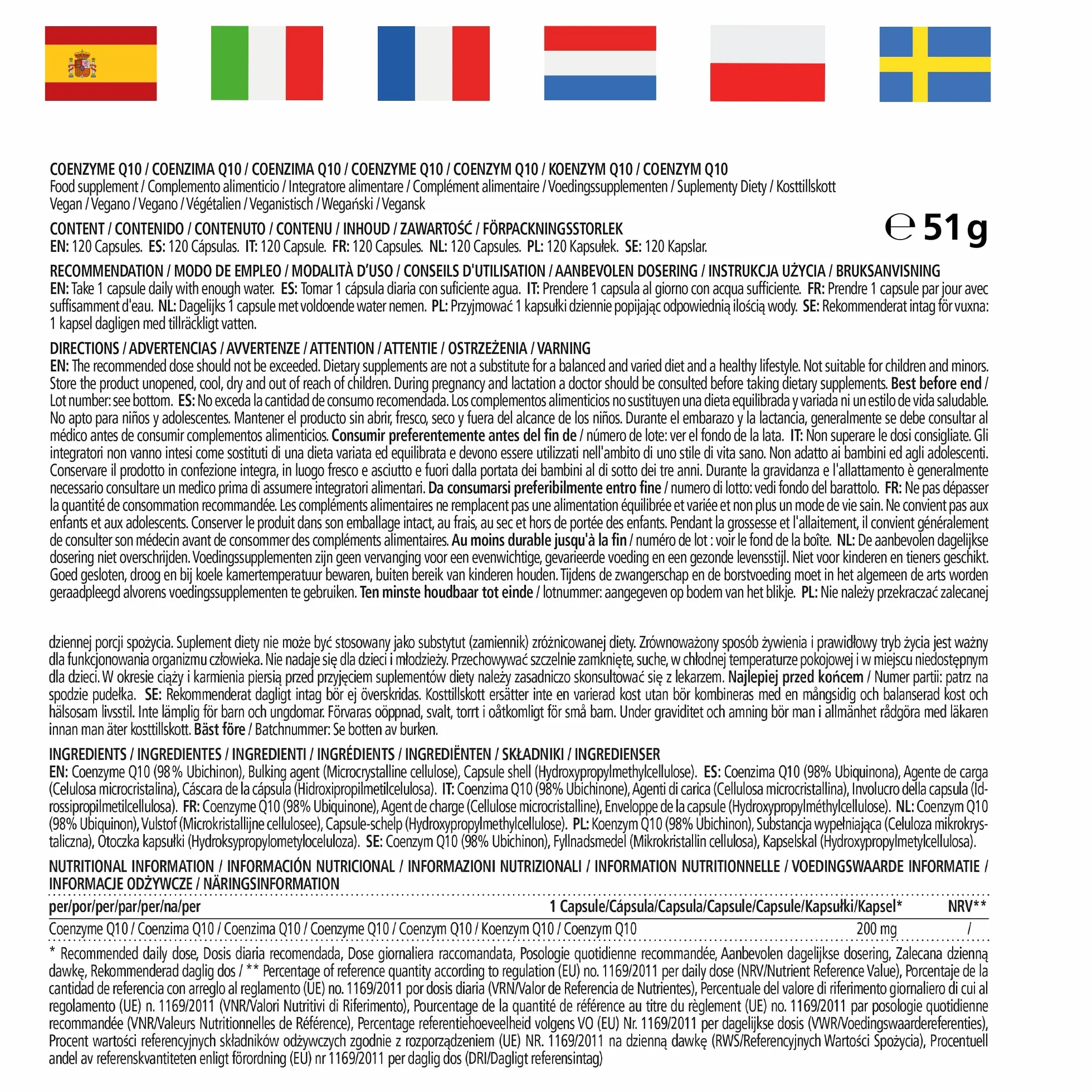 Vitamaze® Coenzima Q10 200 mg per Capsula Vegano, 120 Capsule per 4 Mesi, Ubichinone con la Migliore Biodisponibilità, Integratore Alimentare senza Additivi non Necessari, Qualità Tedesca…