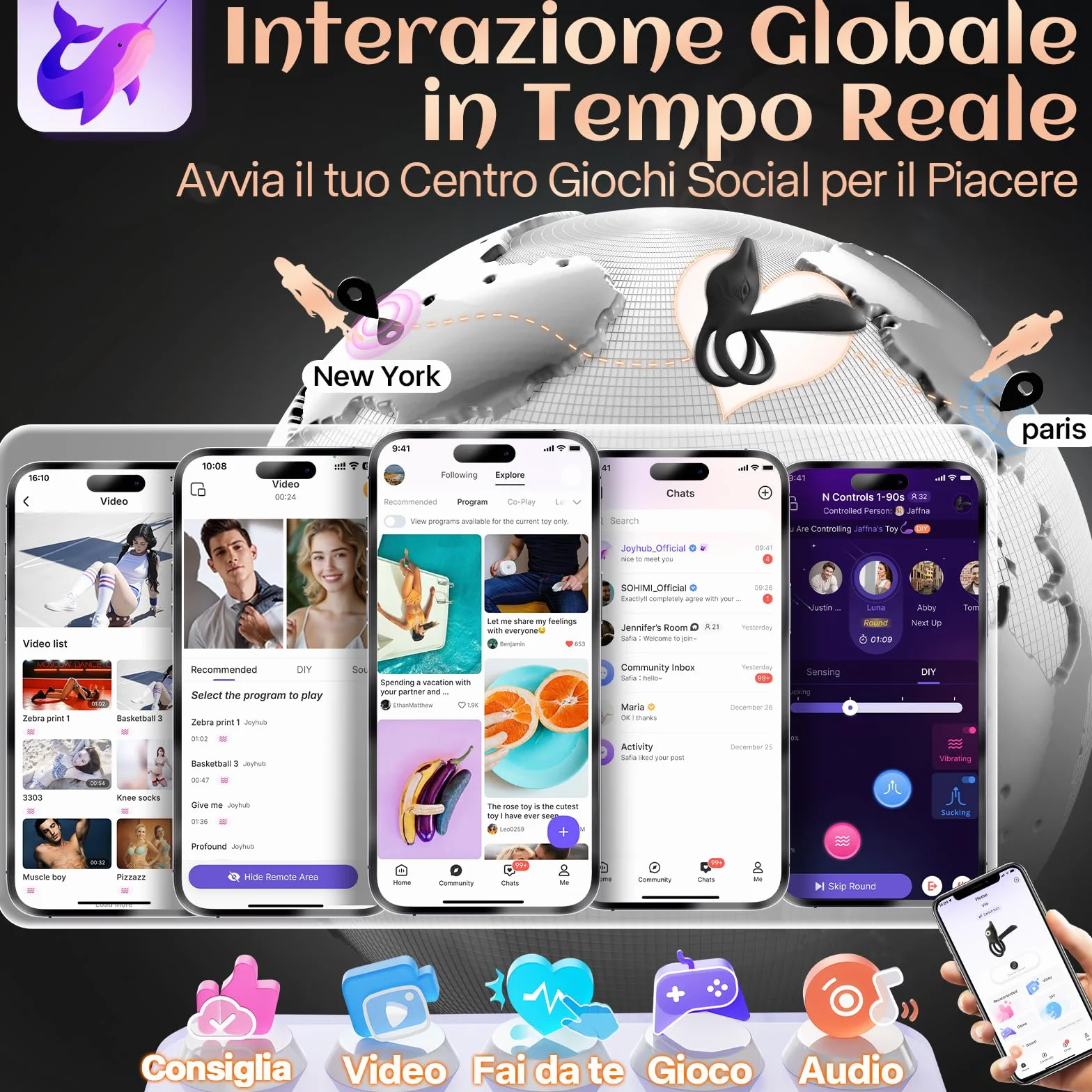 Cacuola Anello Vibrante per Lei e Lui Sex Toys Uomo, 10 Modalità Sexytoysys Uomo Coppia, Vibratore per Uomo con Telecomando, Stimolatore per Clitoride, Anello per Pene da Uomo, Anello Pene Lui Sex Toy