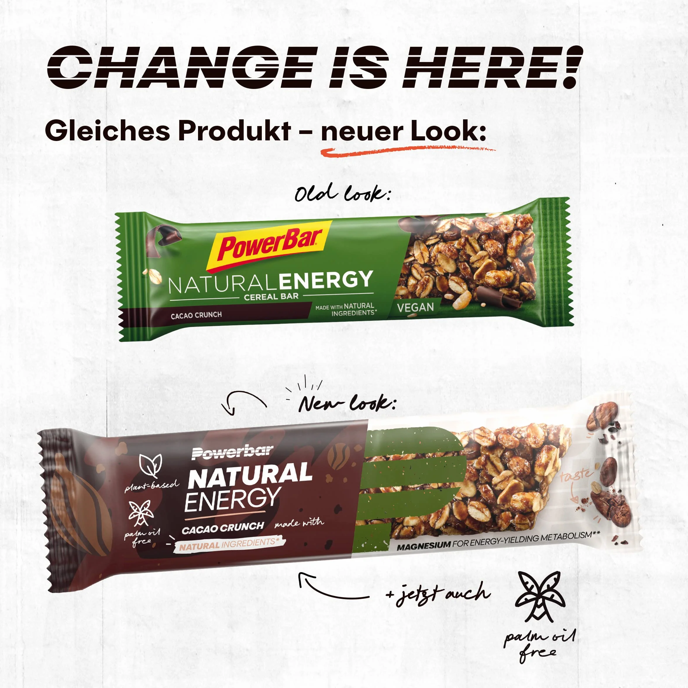PowerBar Natural Energy Cereal Cacao Crunch 24x40g - Barrette Energetiche Carboidrati Vegetali Magnesio