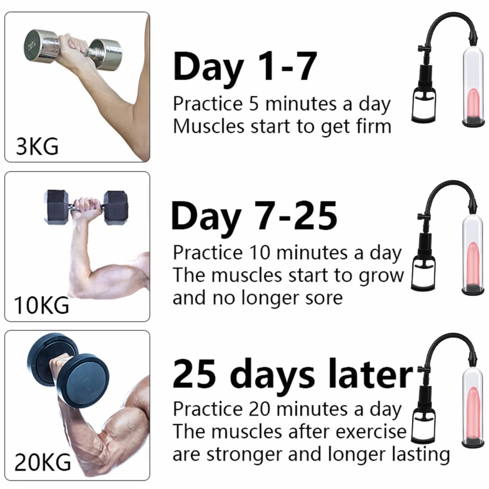 Accessorio per la presa per il fitness della parte inferiore del corpo degli uomini, ingranditore manuale, dispositivo a pressione d'aria con 3 manicotti di aspirazione - Y2