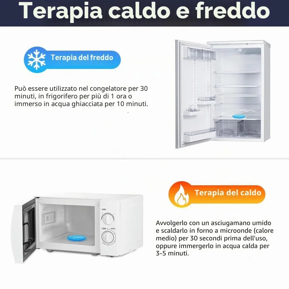 AOOWU Ghiaccio Gel Riutilizzabile, 6 PCS Impacchi Gel Riutilizzabili Fredde e Calde, Set di Cuscinetti Refrigeranti per Lesioni, Sollievo Dal Dolore, Punture di Insetti, Terapie Caldo/Freddo