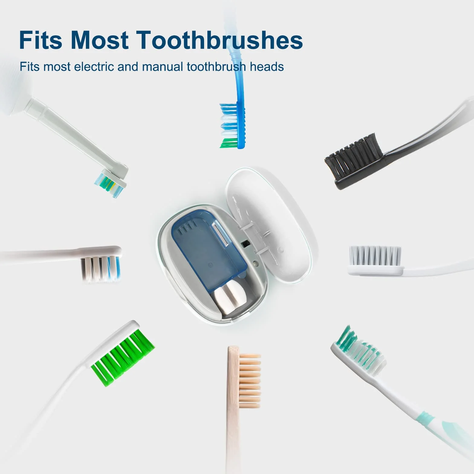Custodia per spazzolino disinfettante UV, copertura per spazzolino ricaricabile sterilizzante per casa e viaggi, mini sterilizzatore portatile per spazzolino da denti adatto a tutti gli