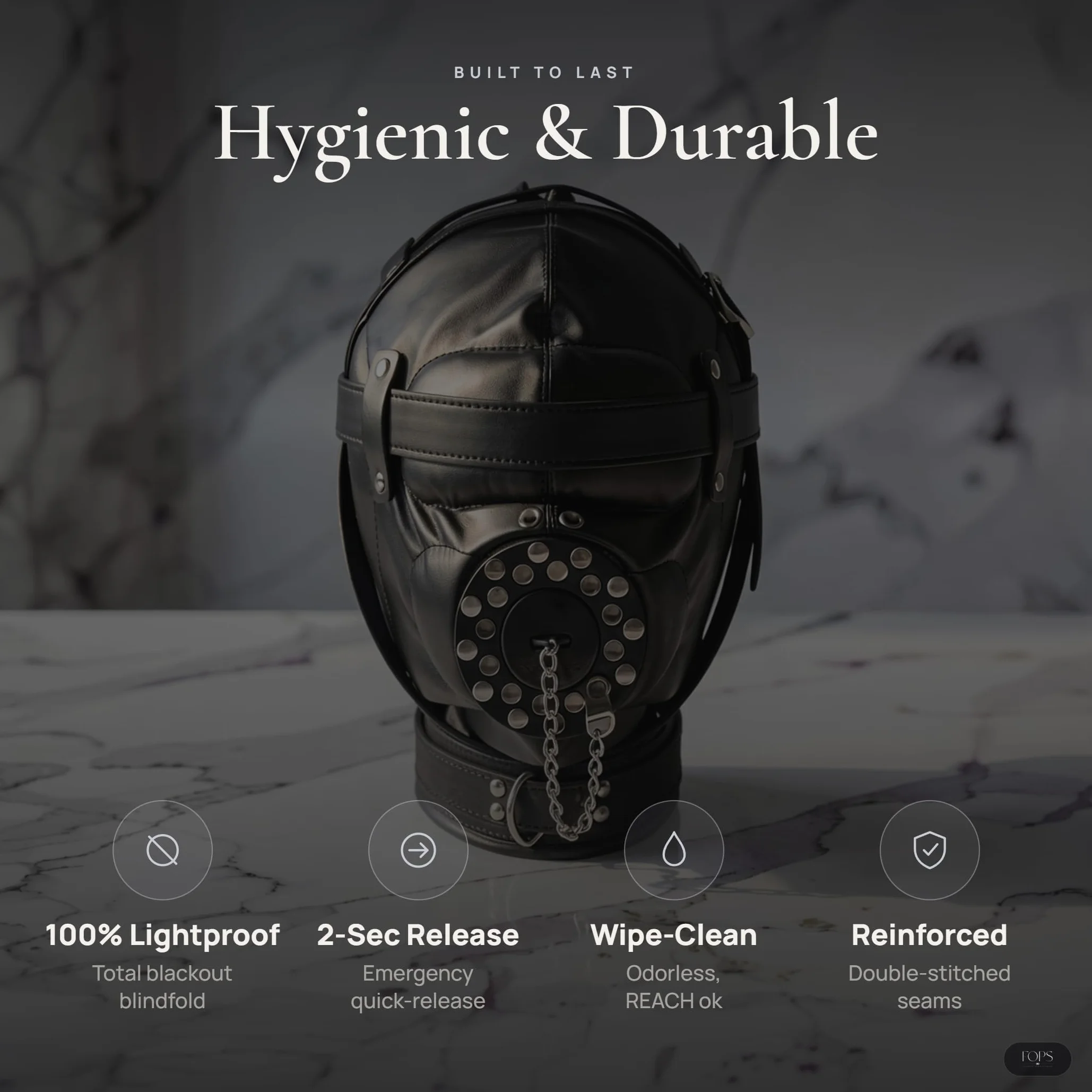 Maschera BDSM in Ecopelle Nera per Uomo – Maschera Fetish Full Face con Museruola e Bocca Regolabile, Accessorio Bondage