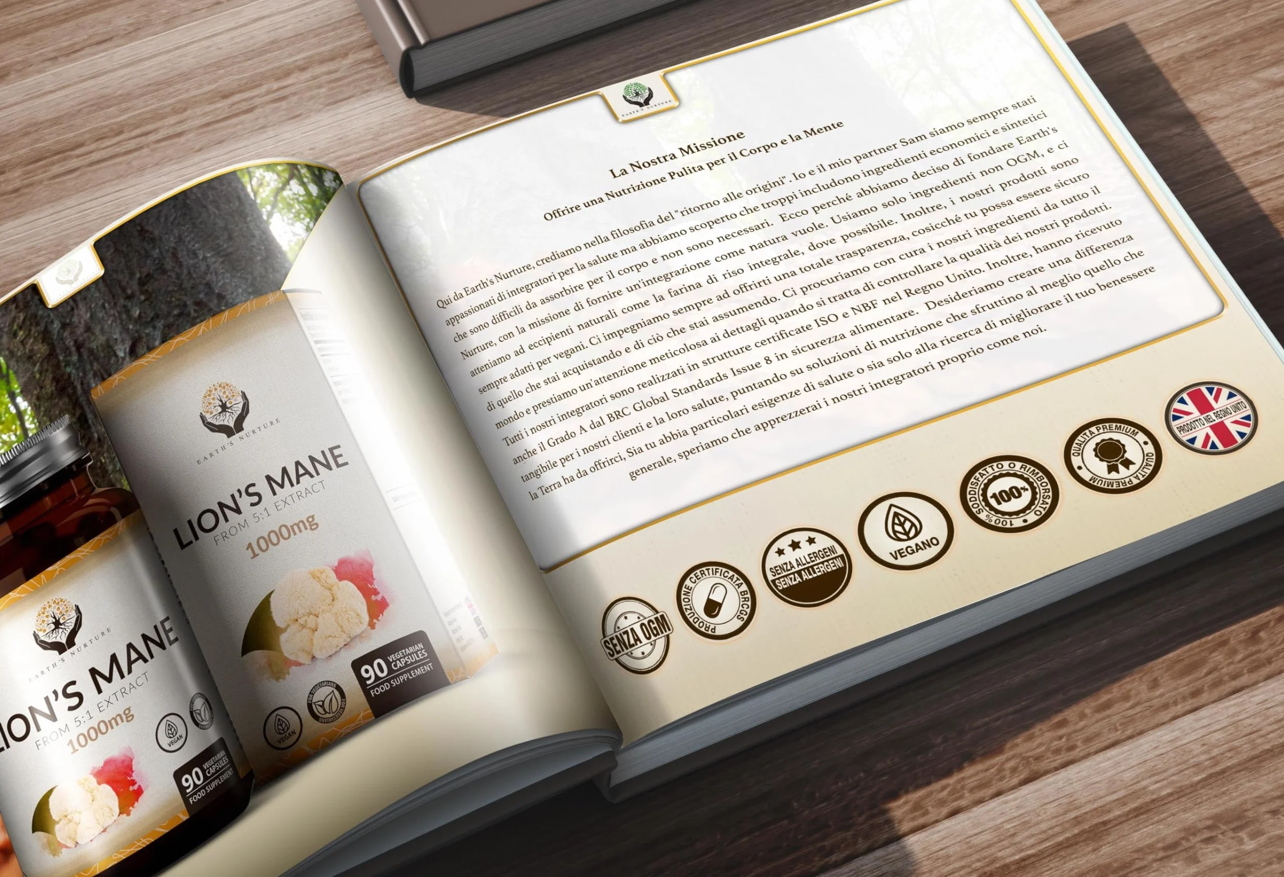EN Lions Mane | 1000mg Lion's Mane per Dose | Alta Potenza Fungo Criniera di Leone - 90 Lion-Mane Mushroom Capsules | Non-OGM, Senza Glutine e Allergeni | Prodotto nel Regno Unito