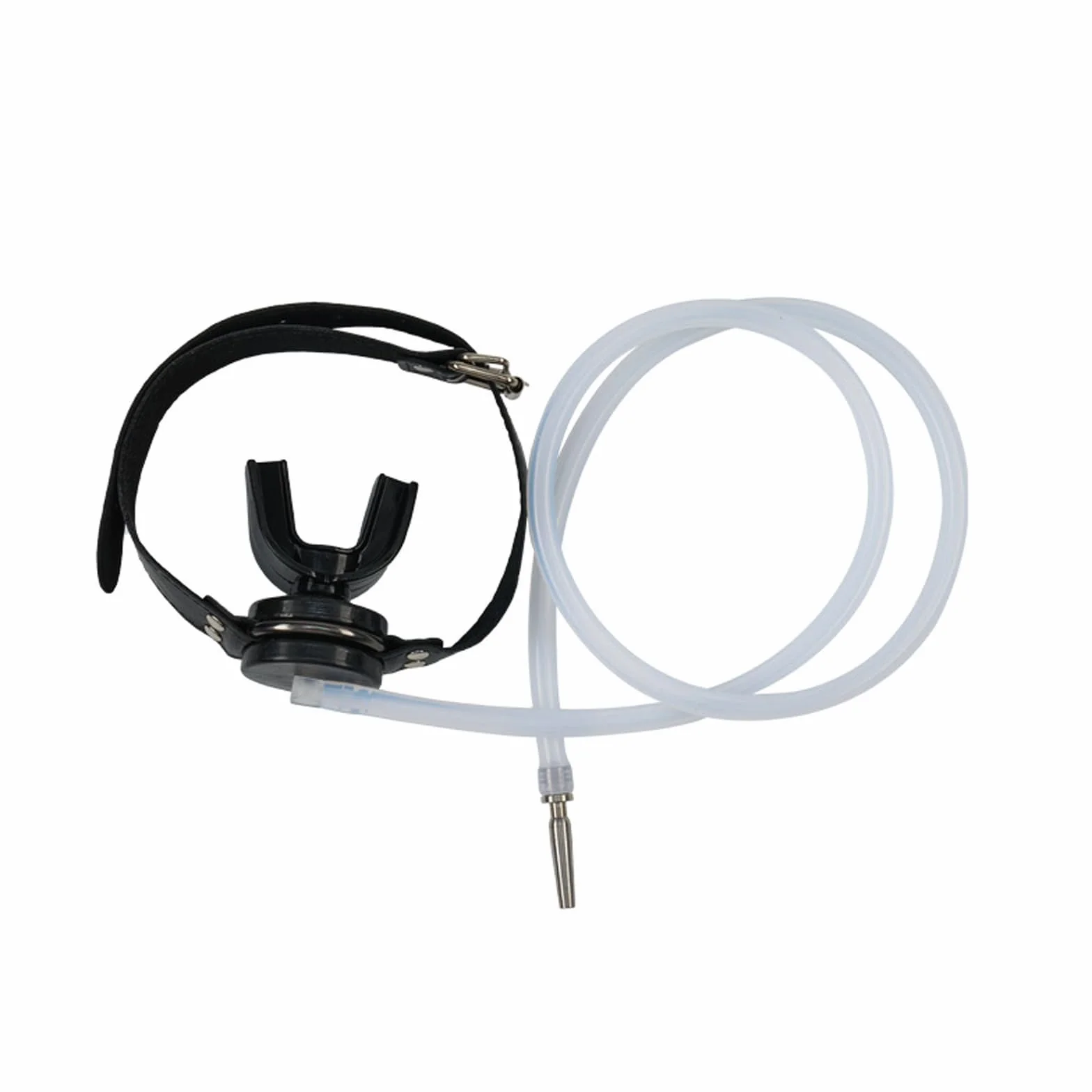 SM Bocca Plug Gag Maschera in Pelle con Dilatatore Pene Plug Piss Imbuto Bondage Sesso Orale Bocca Gag BDSM Giocattoli Erotici Sessuali for Donne Uomini Coppie(Schwarz)