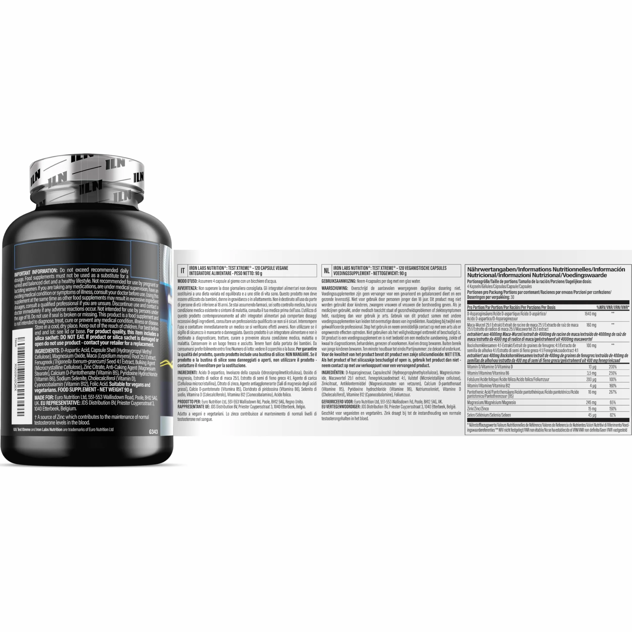 Test Xtreme Booster per Uomo – Integratore Uomo Avanzata con Acido D-Aspatico, Zinco e Magnesio – 120 Capsule Vegane